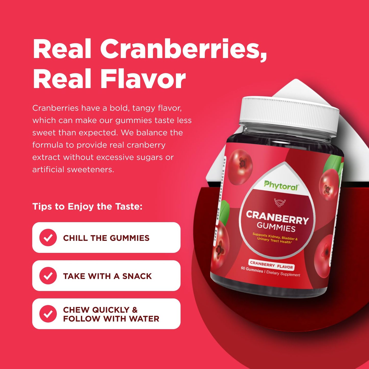Phytoral Extra Strength Cranberry Gummies, 60 Count