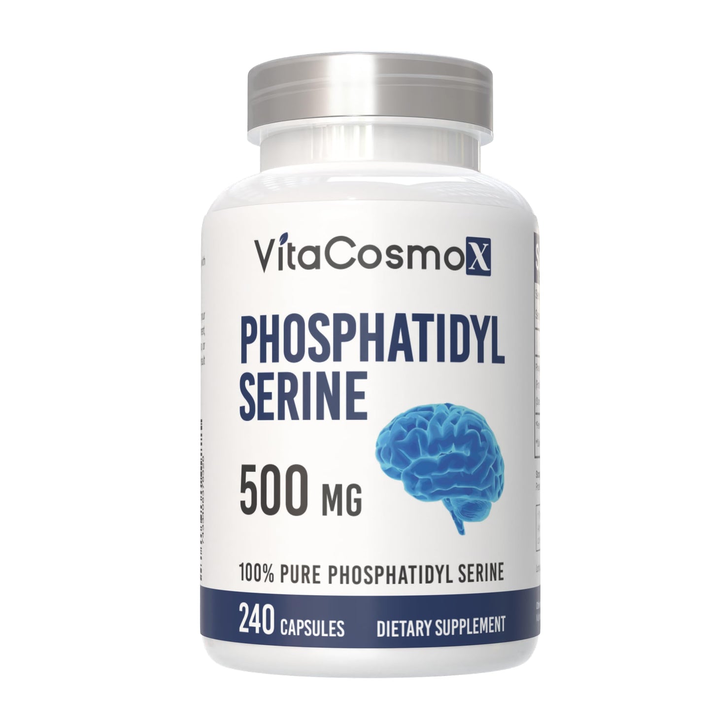 VitaCosmoX Phosphatidylserine 500mg Veggie Capsules, 480 Count