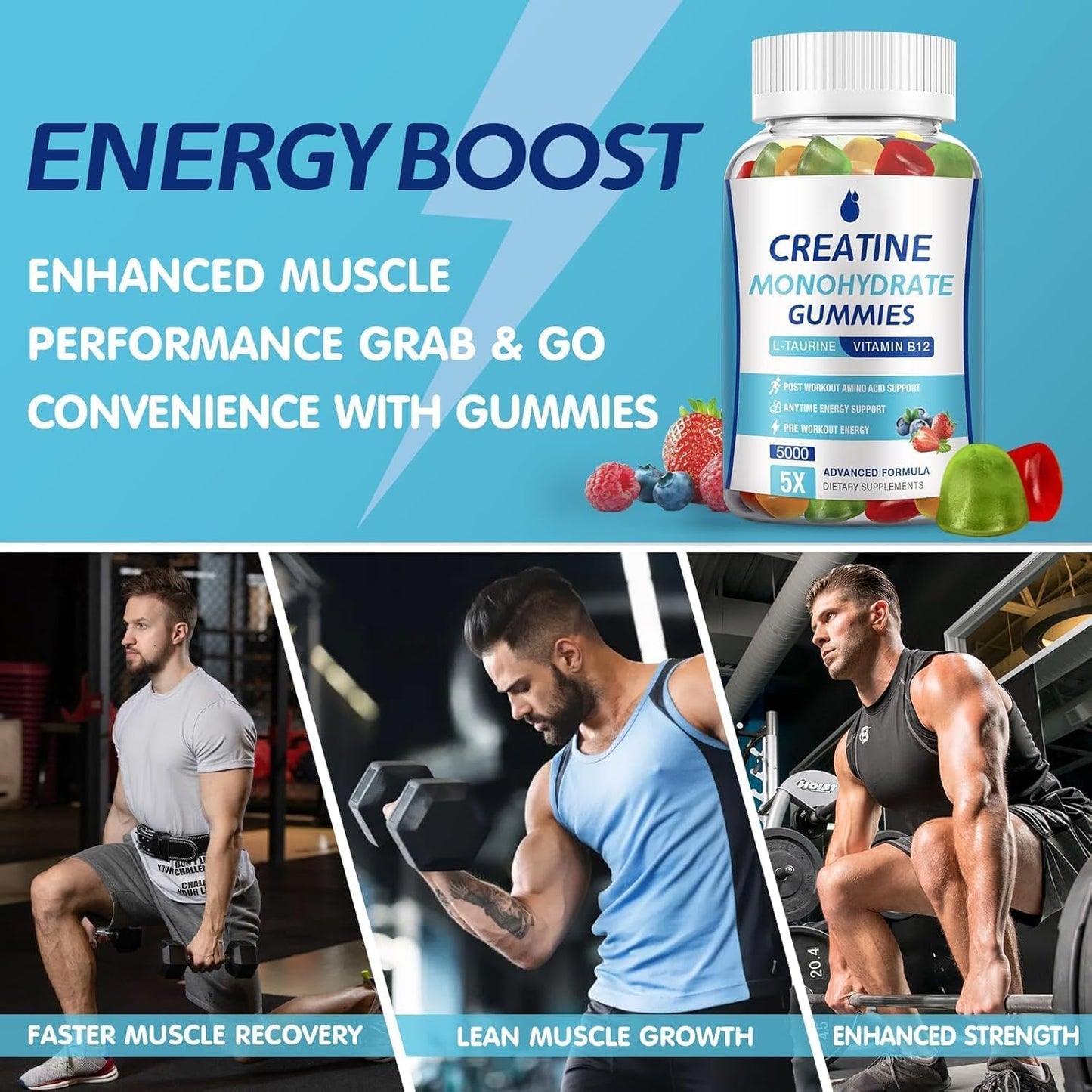 MaxHemp Creatine Monohydrate Gummies 160 Count