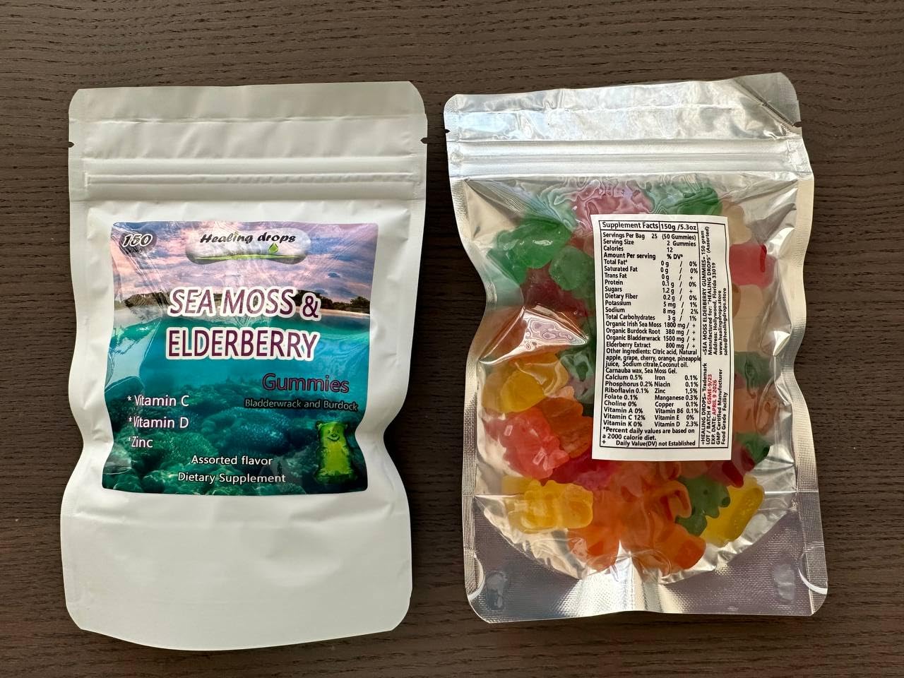 Healing Drops Irish Sea Moss Gummies Chewable 100 Count