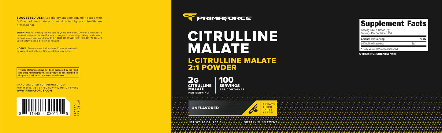 Primaforce L-Citrulline Malate Powder 7 Ounce