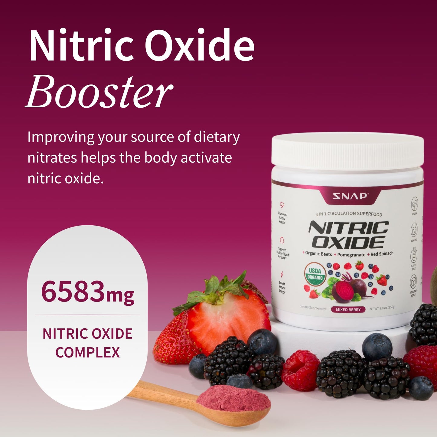 Snap Supplements Organic Beet Root Powder 8.8 oz