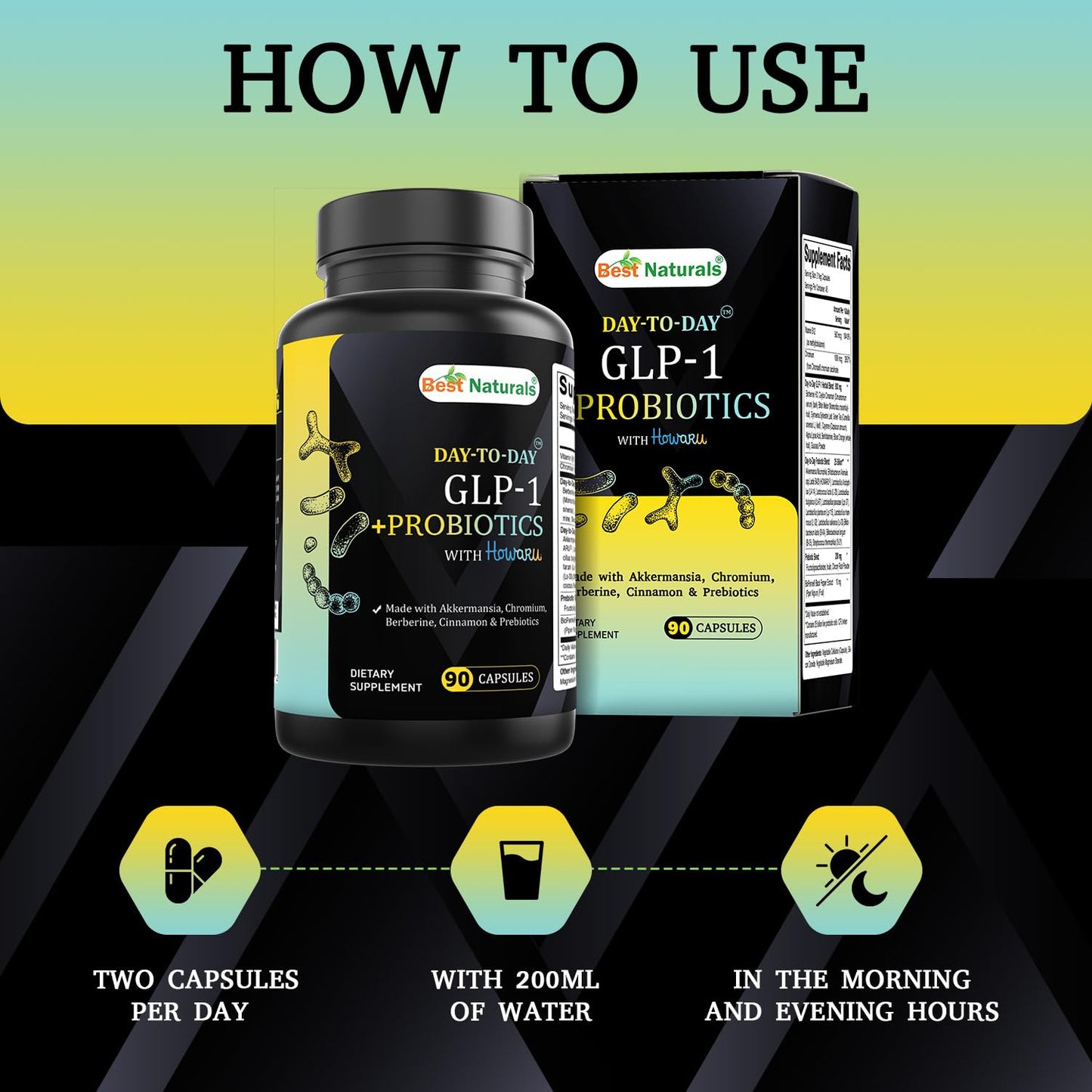 Best Naturals Day-to-Day GLP-1 + Probiotics Supplements 90 Capsules