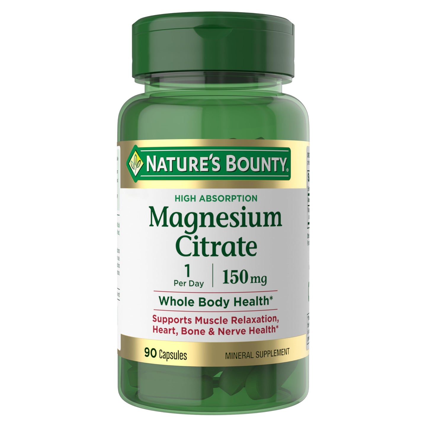 Nature's Bounty Magnesium Citrate Capsules 90 Count
