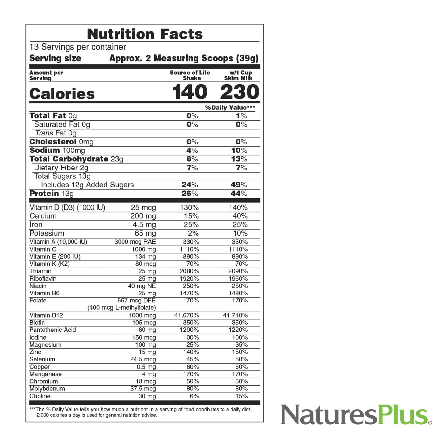 NaturesPlus Source of Life Energy Shake Creamy Granola Powder 1 Pack