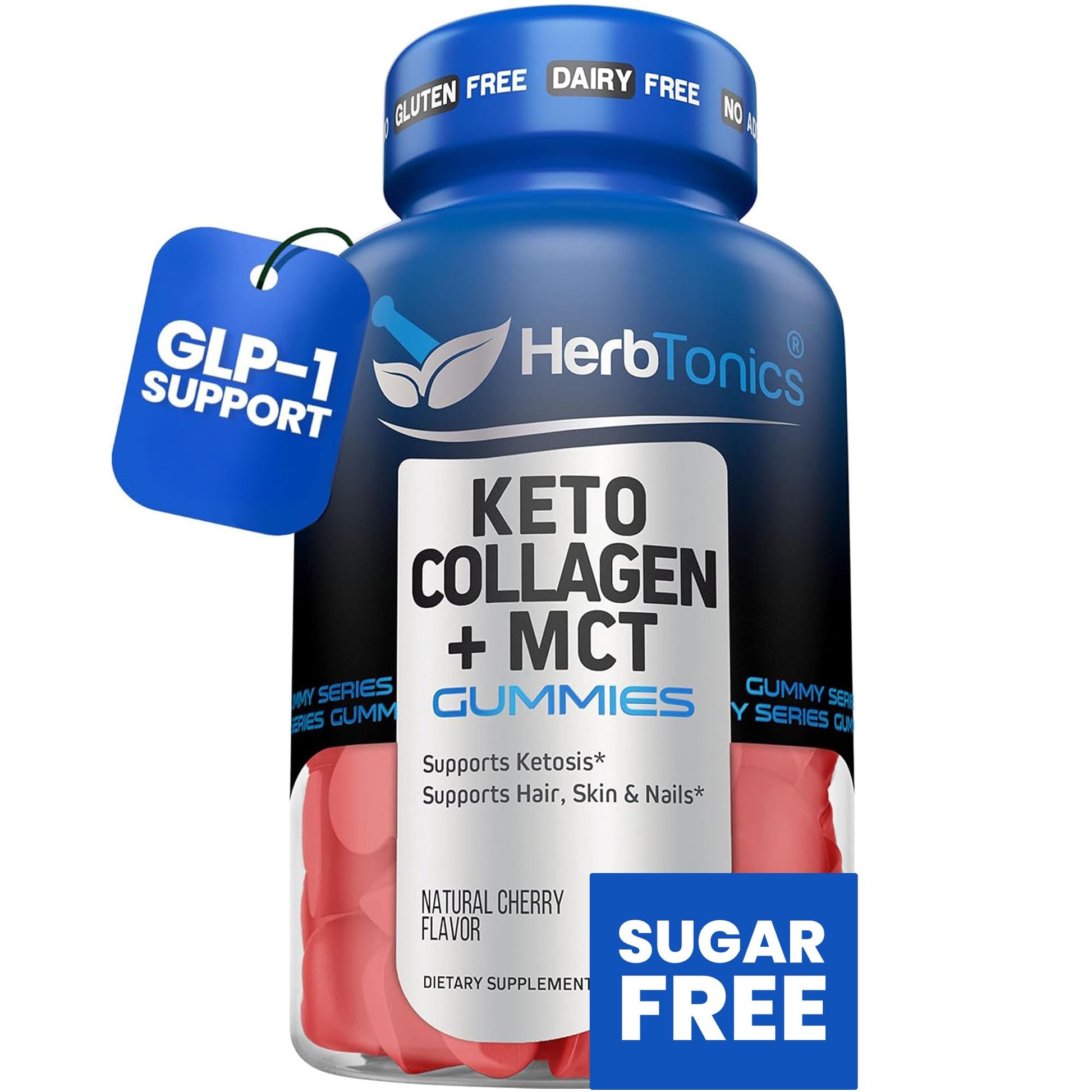 Herbtonics Keto Gummies with MCT + Collagen Gummy, 60 Count