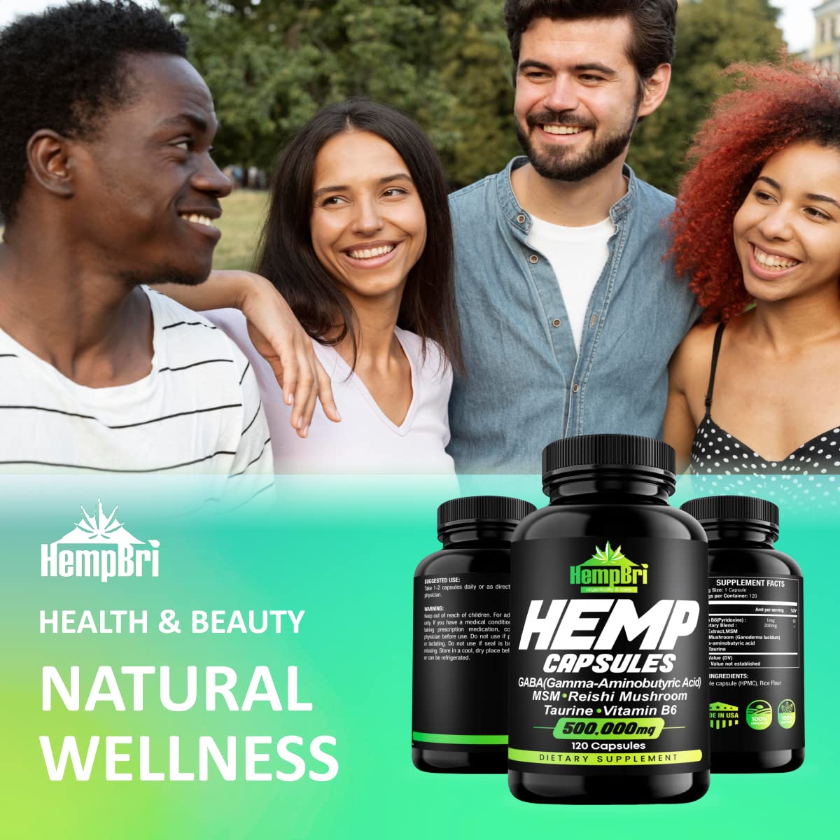 Hempbri Hemp Oil Extract Capsules & Tablets, 120 Count