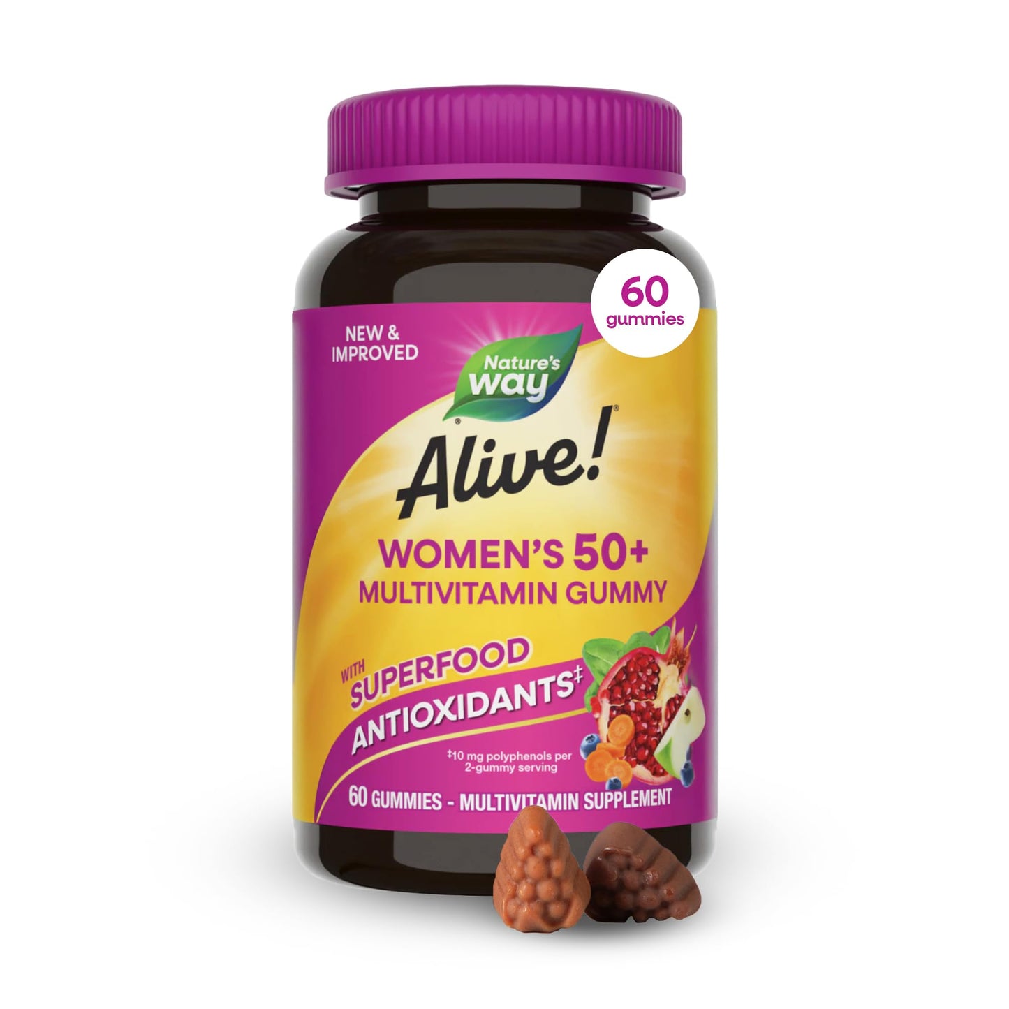 Nature's Way Alive! Women's 50 Plus Multivitamin Gummy, 60 Count