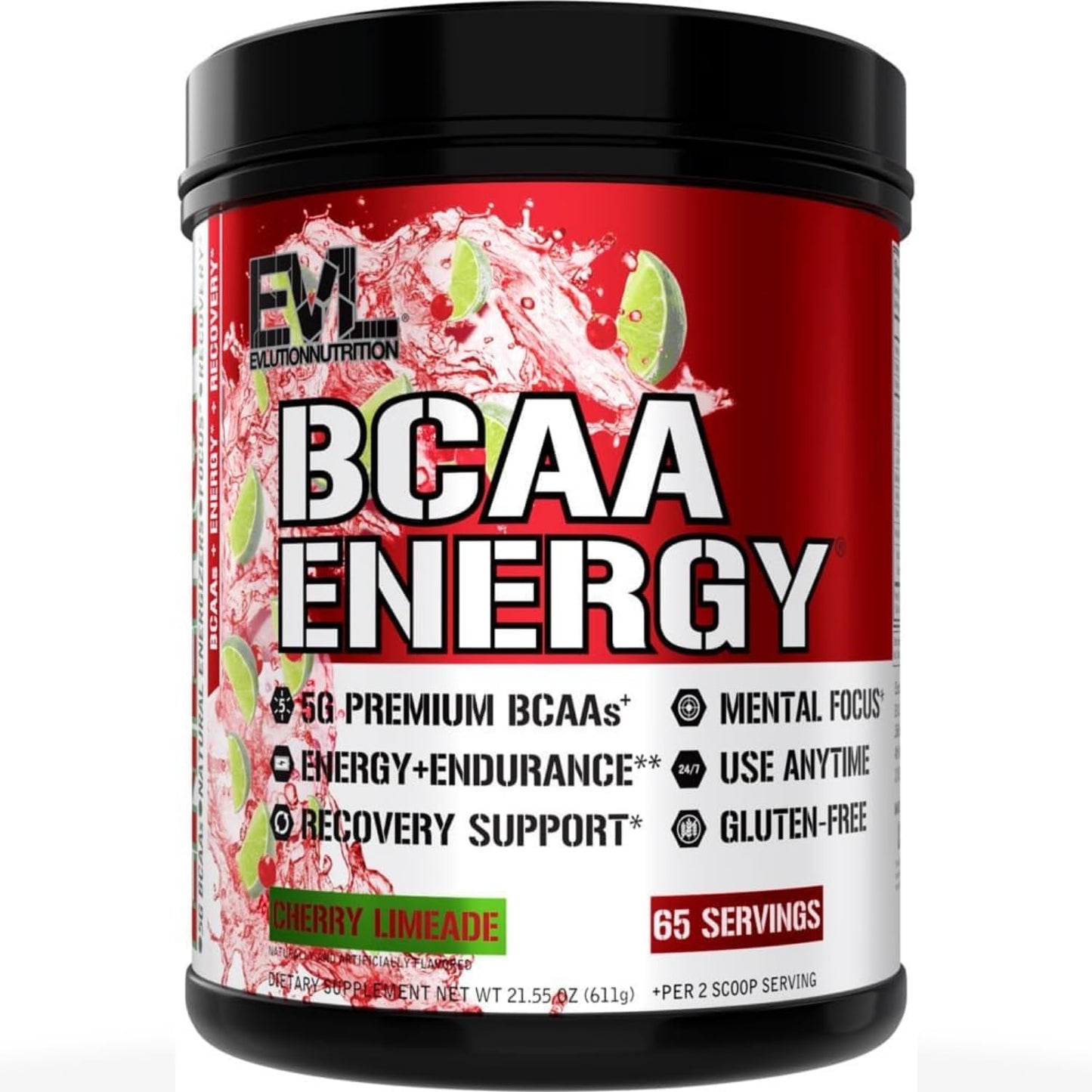 Evlution BCAAs Amino Acids Powder - Cherry Limeade, 65 Servings