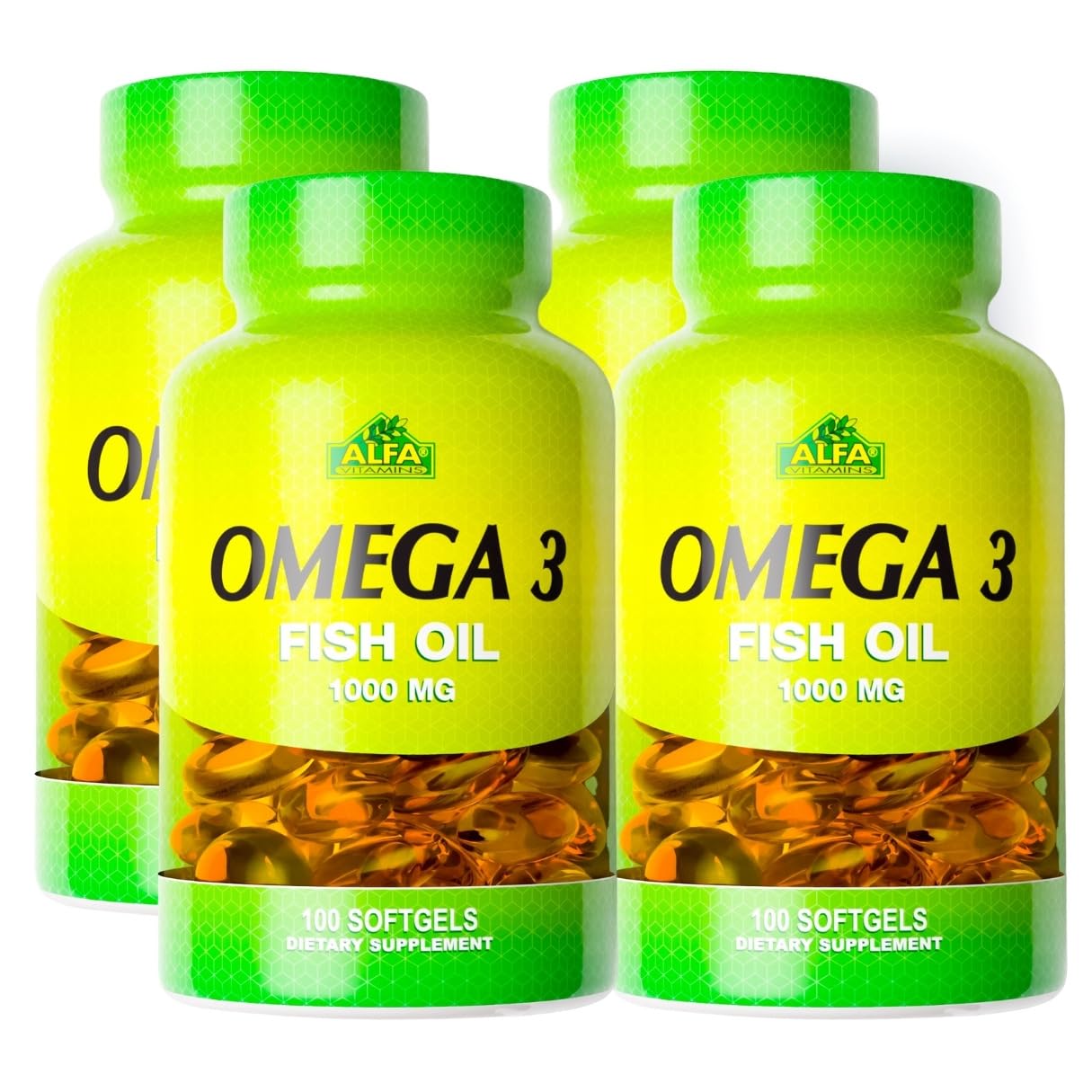 ALFA VITAMINS Omega 3 Fish Oil 1000mg Softgels, 400 Count
