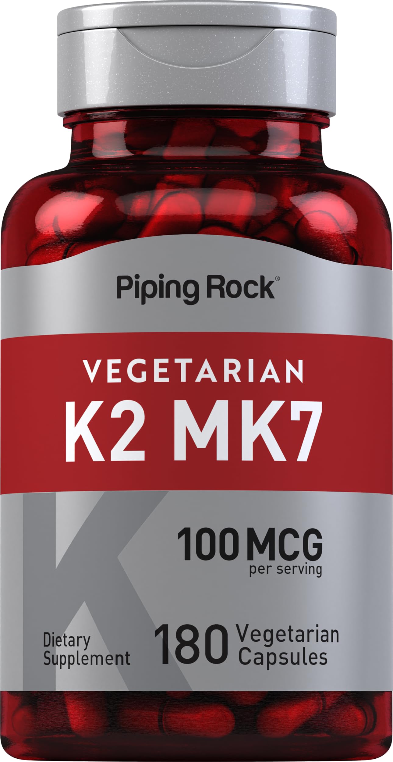 Piping Rock K2 MK7 Vitamin Supplement Capsule 180 Count
