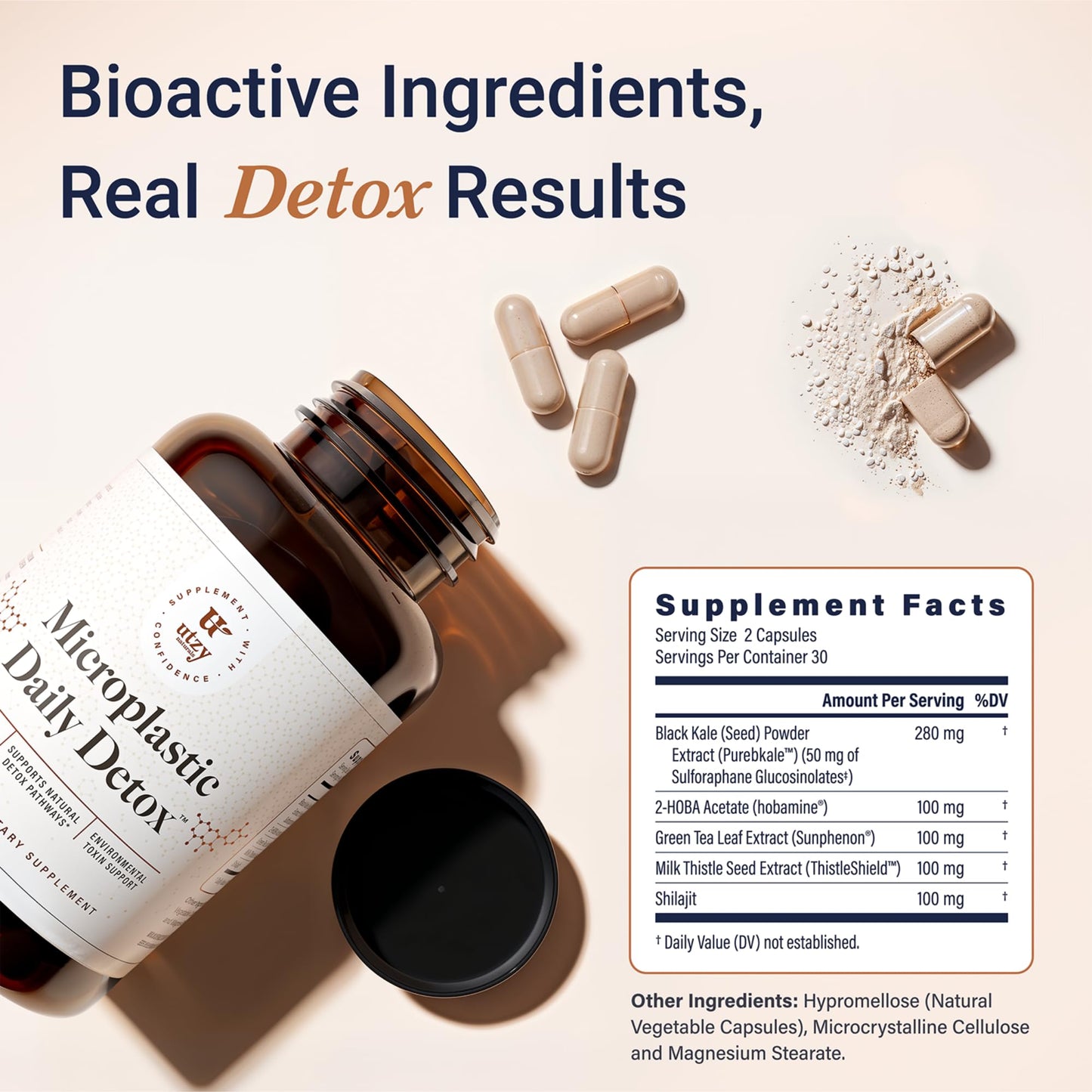 Utzy Naturals Microplastic Daily Detox 60 Capsules