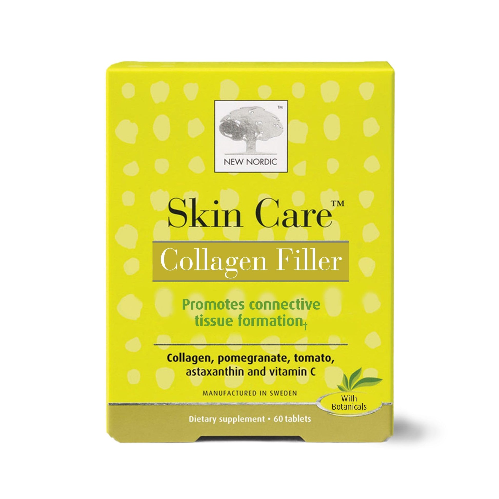 NEW NORDIC Skin Care Collagen Filler Tablets Marine Collagen with Vitamin C Supplement for Healthy Looking, Smoother, Plump Skin 60 Tablets