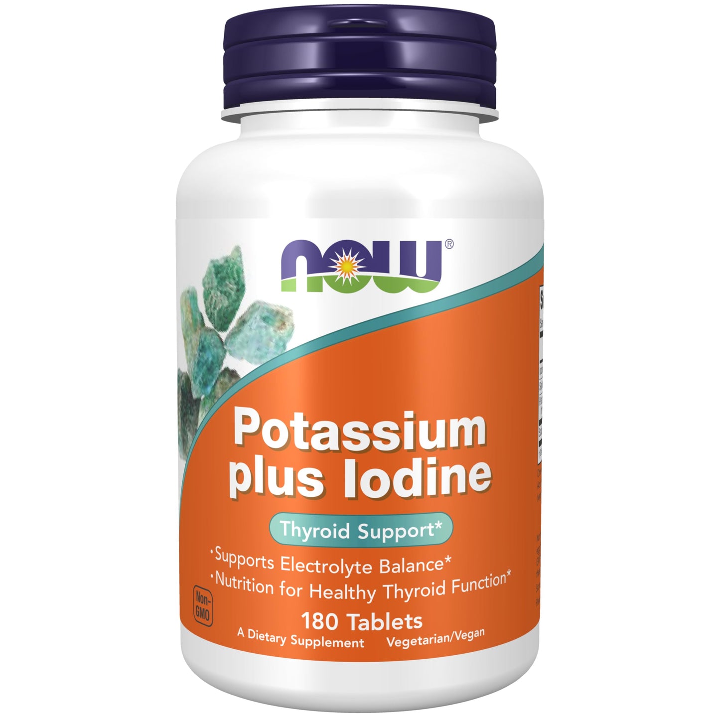 NOW Foods Potassium plus Iodine Tablets, 180 Count