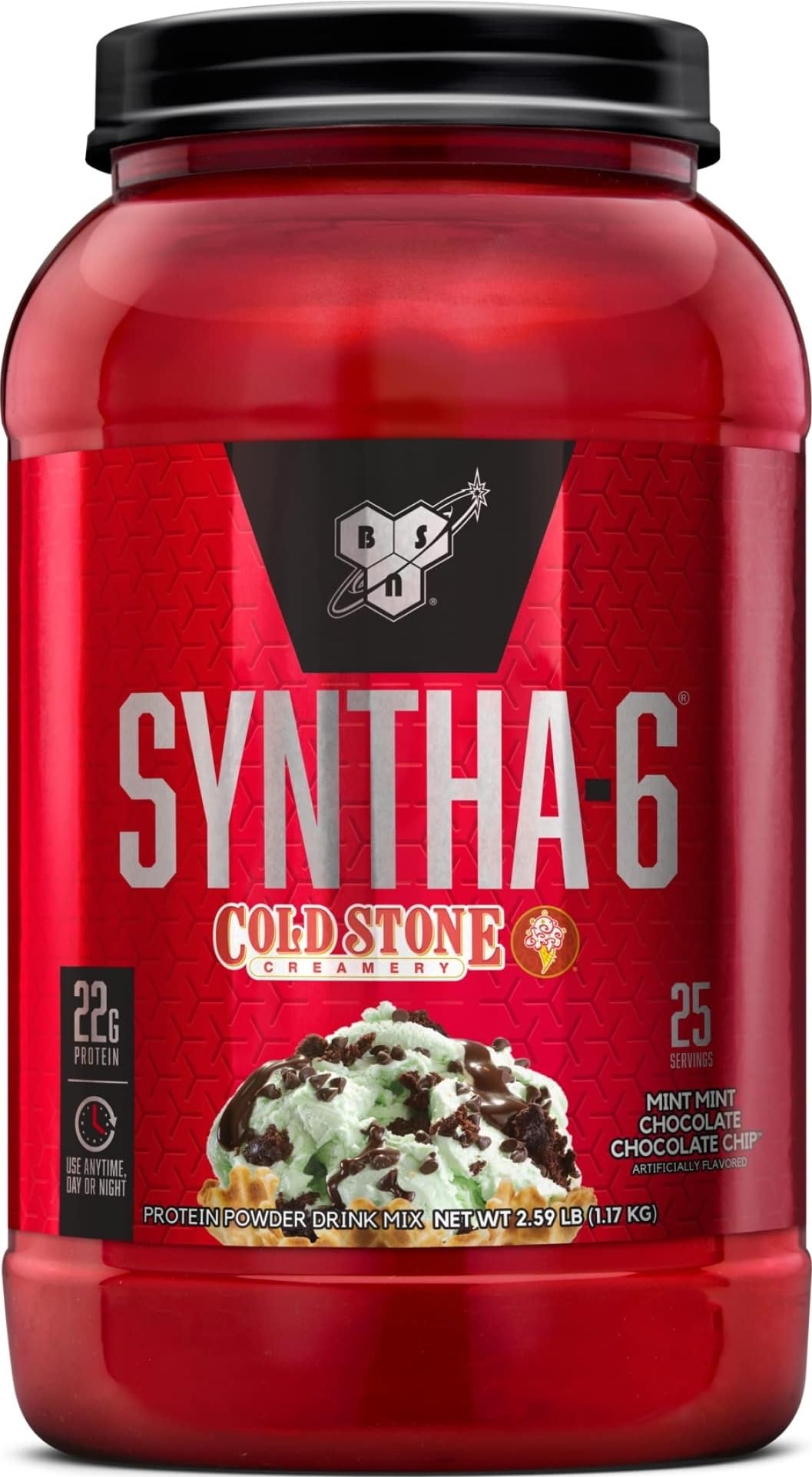 BSN SYNTHA-6 Premium Protein Powder Mint Chocolate Chip, 2.59 lb