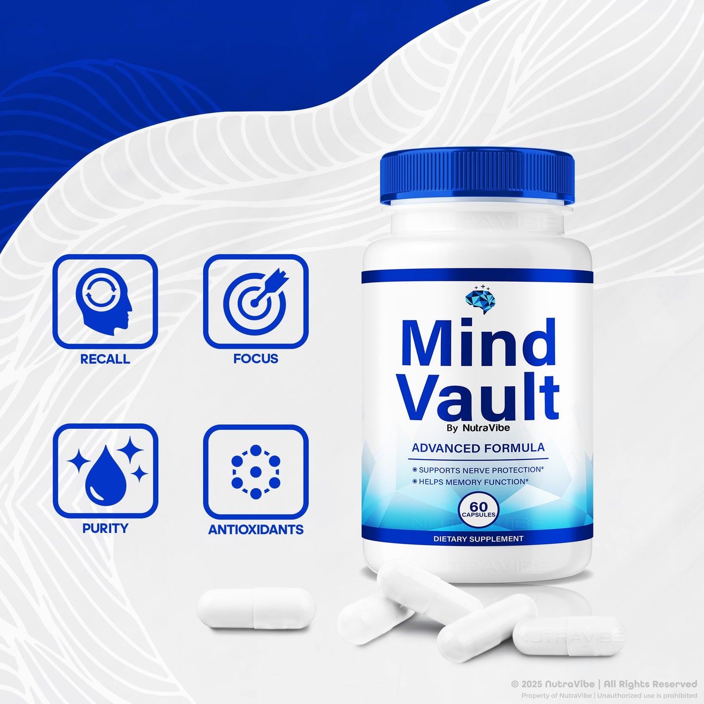 NutraVibe Mind Vault Capsules 60 Count