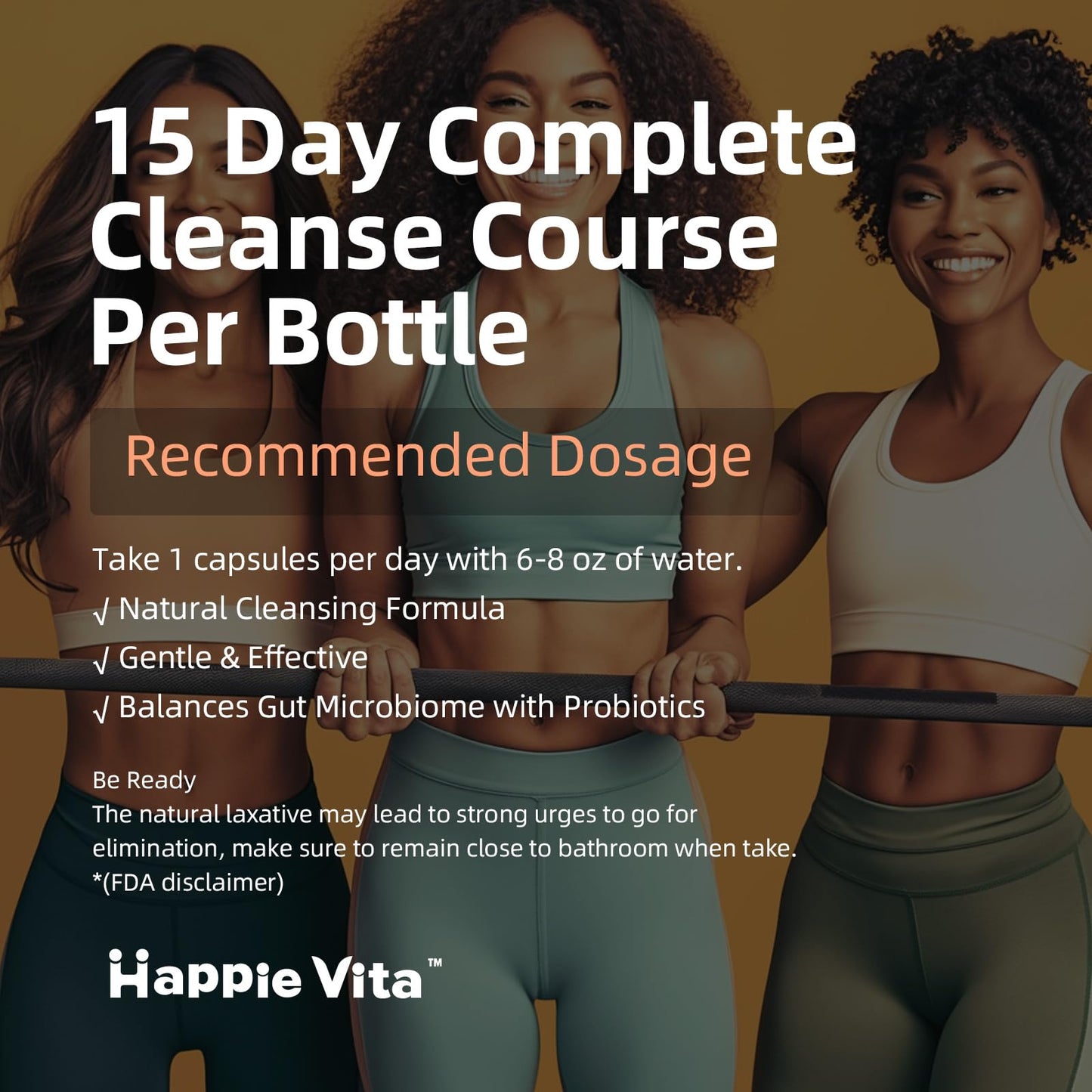 HappieVita 15 Day Gut Cleanse Detox 30 Capsules