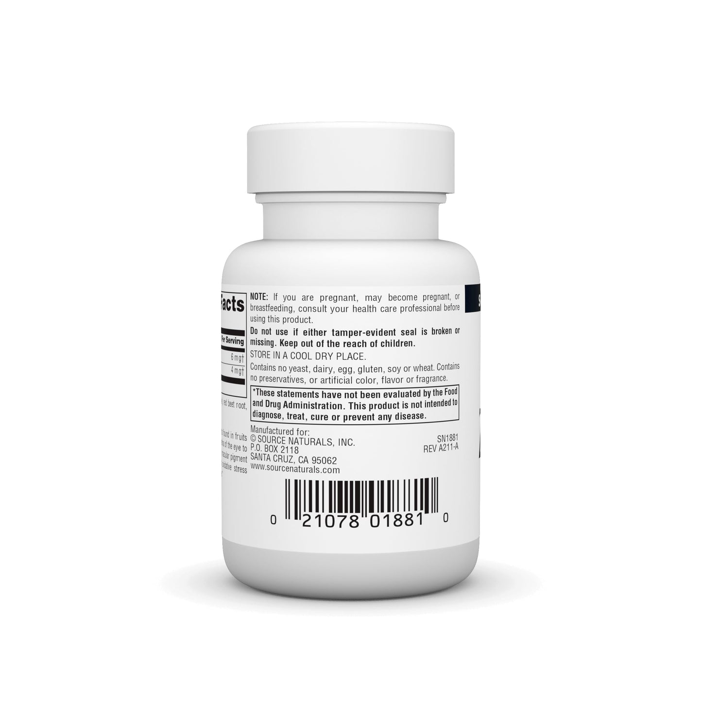 Source Naturals Zeaxanthin with Lutein Antioxidant Eye Support - 10 mg Capsules, 30 Count