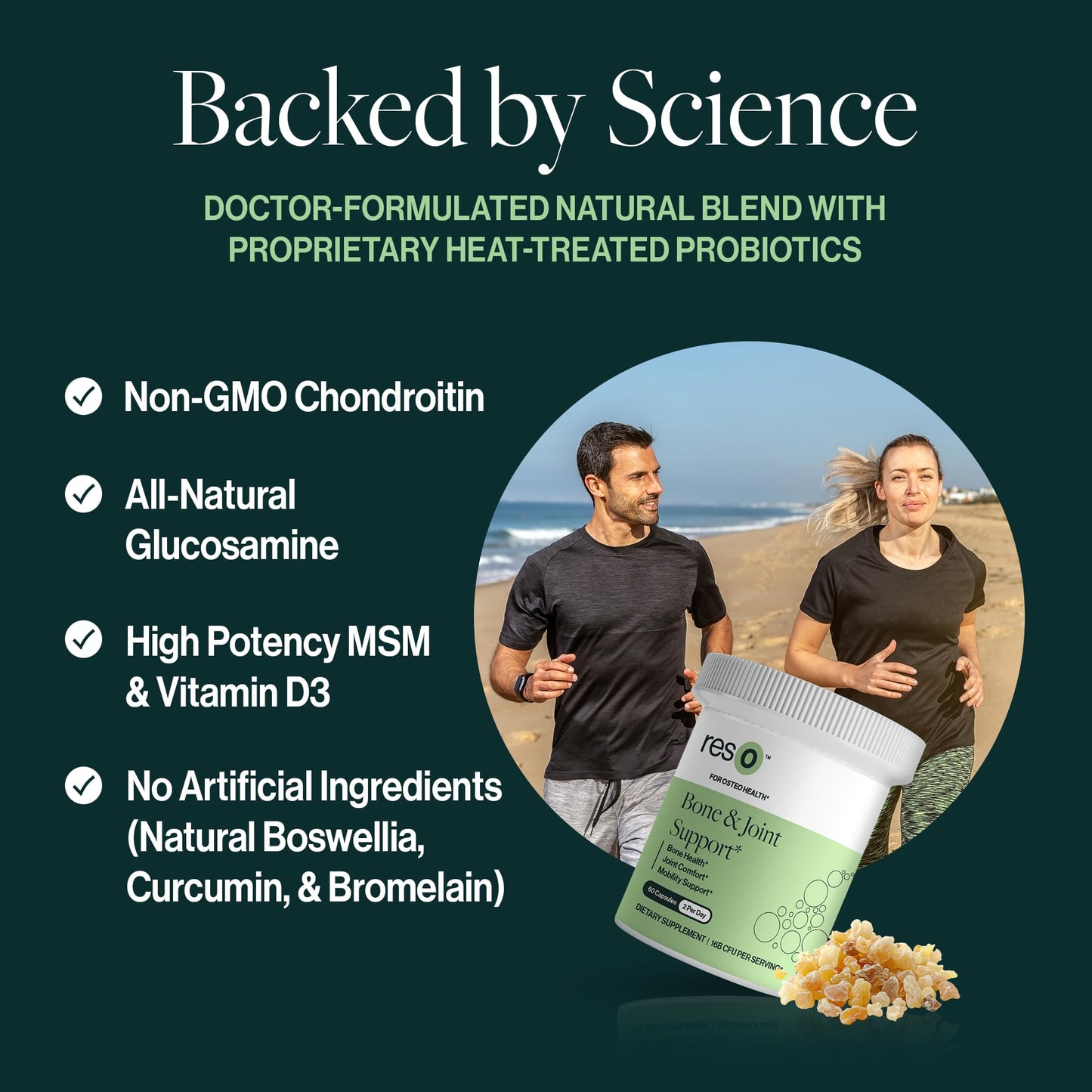 ResBiotic Bone & Joint Postbiotic for Women & Men Capsules, 60 Count