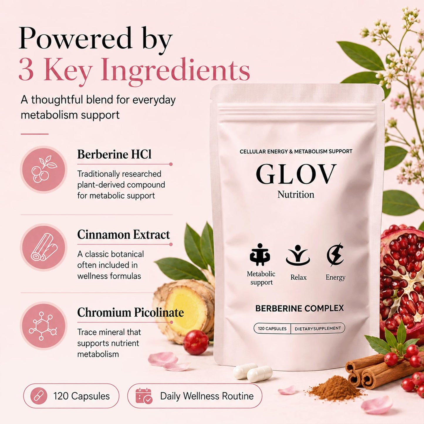 Glov Organic Berberine Complex Capsules 120