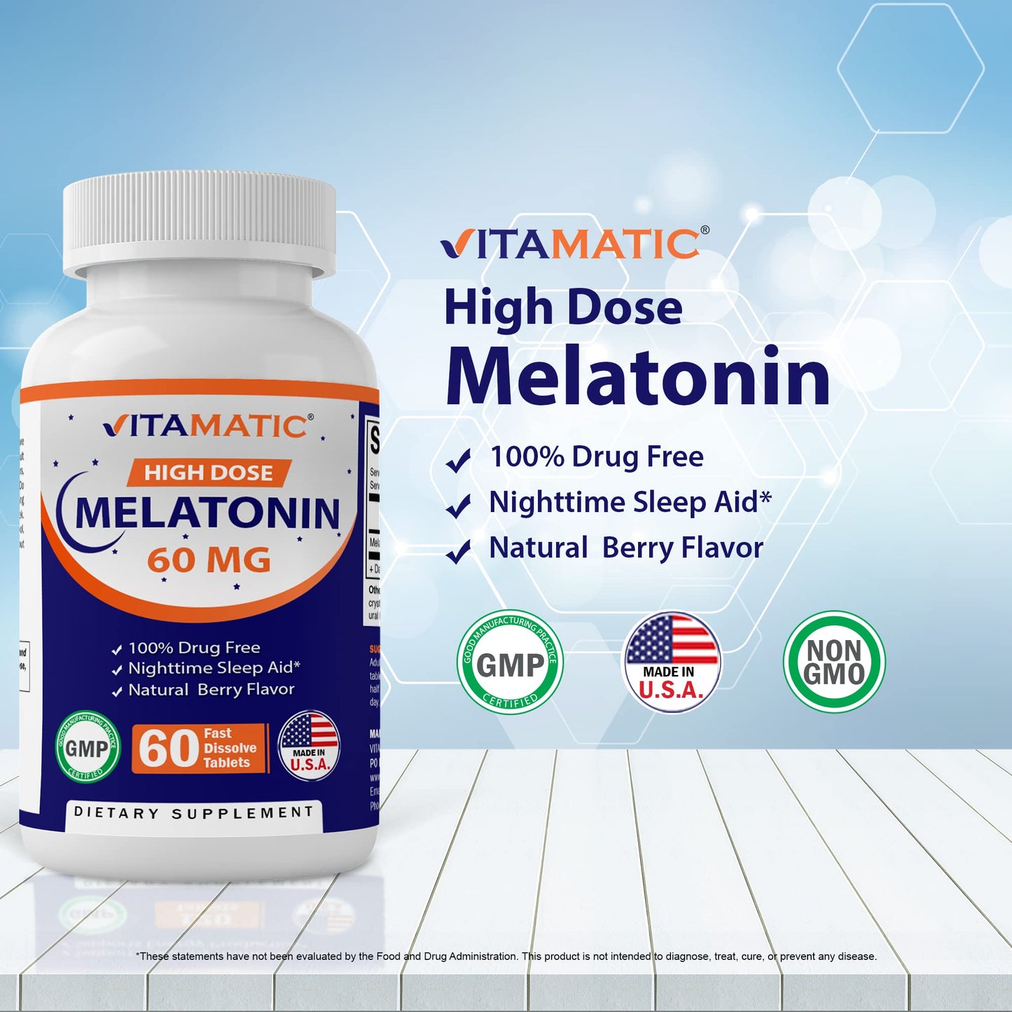 Vitamatic Melatonin 60mg Capsule, 60 Capsules