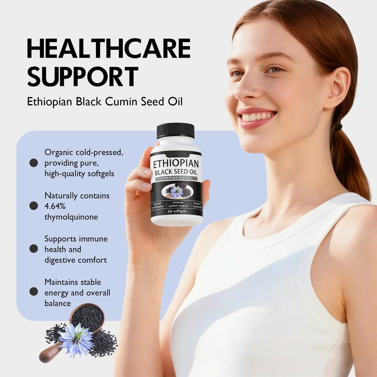 elesysy Ethiopian Black Seed Oil Softgels, 60