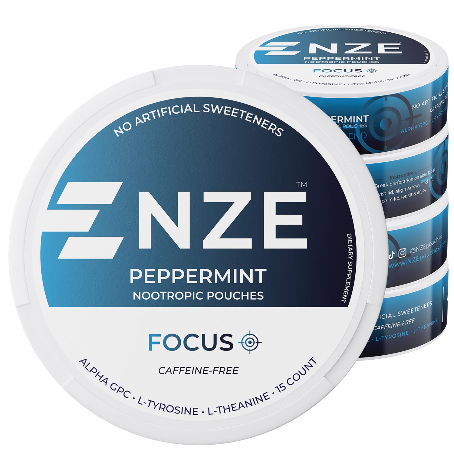 NZE Caffeine Free Nootropic Pouches 5 Caplets