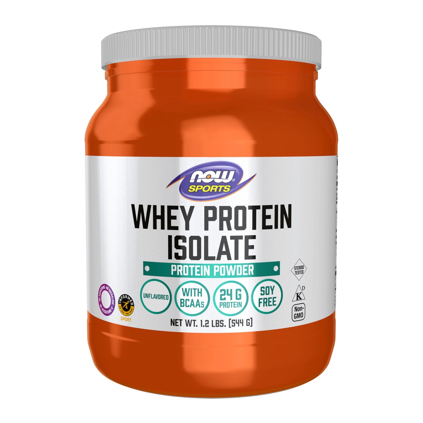 NOW Foods Whey Protein Isolate Powder with BCAAs - Unflavored - 19.2 oz
