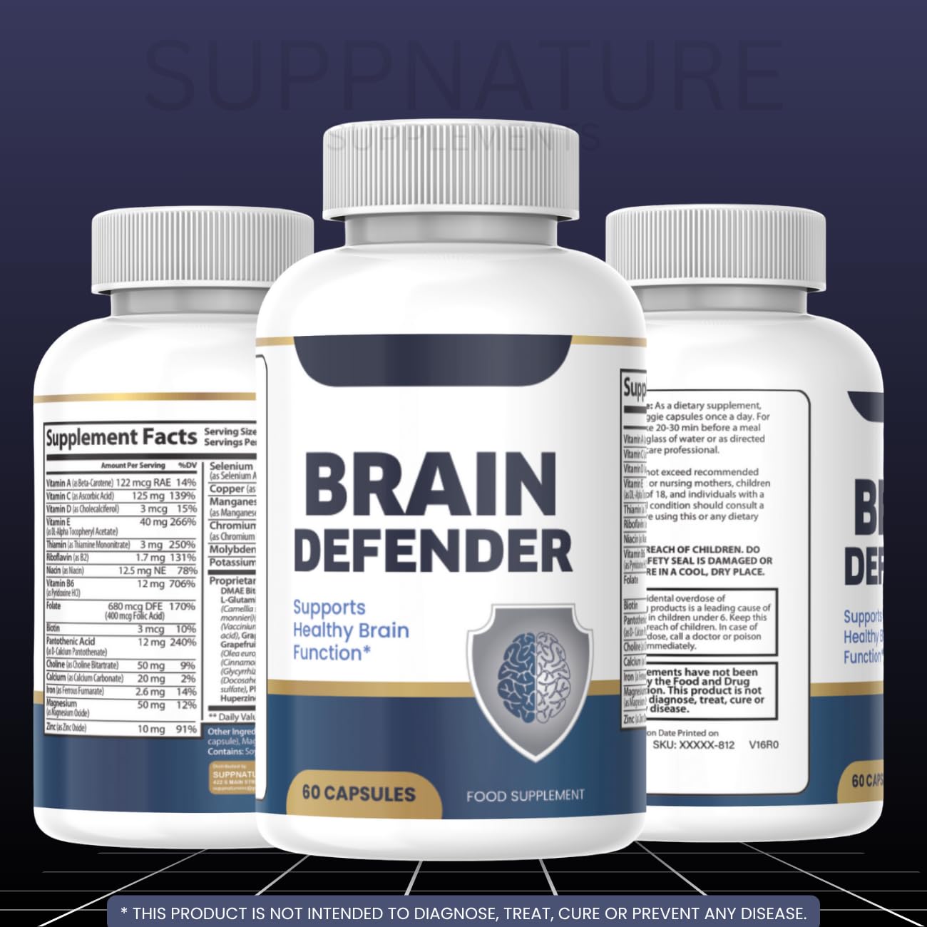 SuppNature Brain Defender Capsules, 60 Count