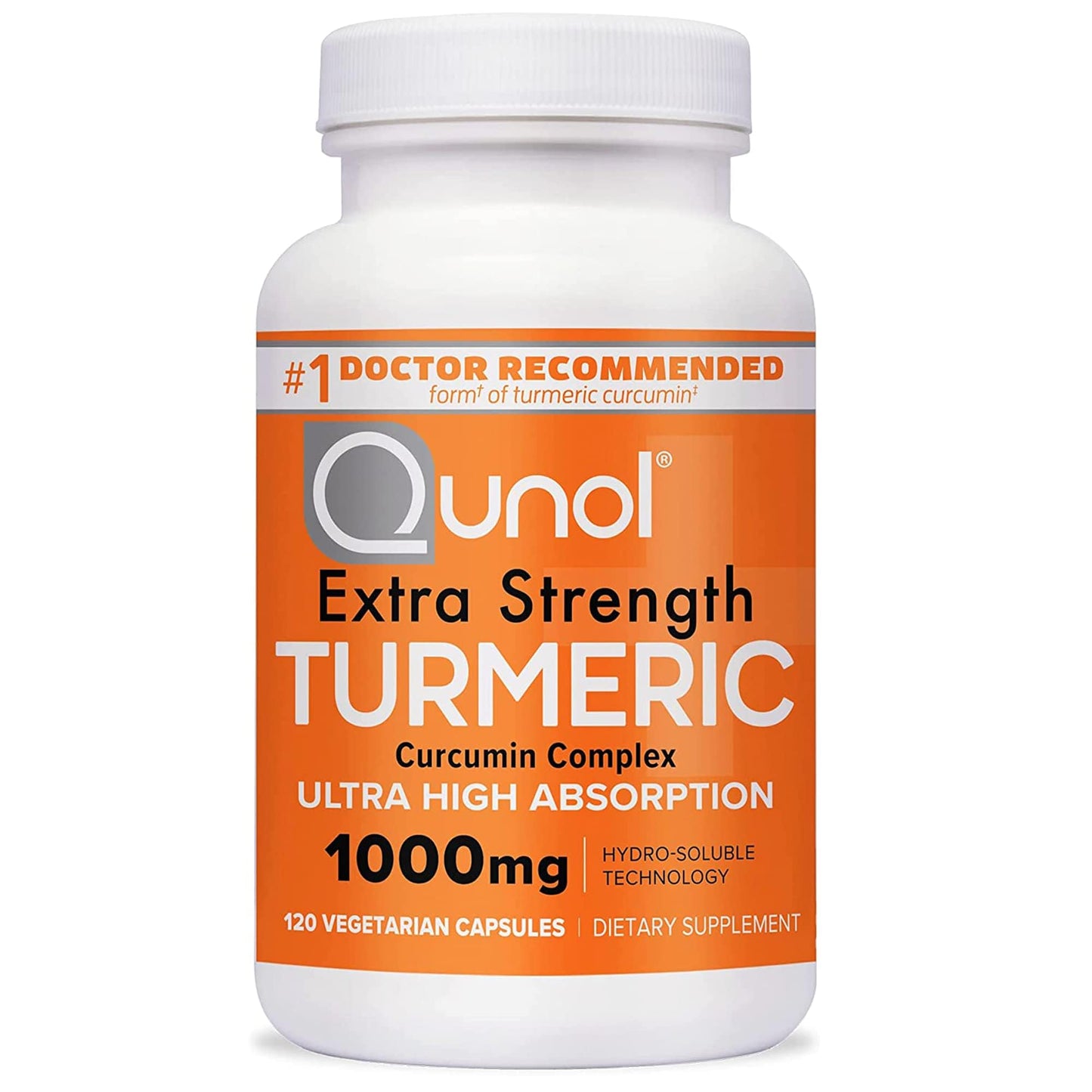 Qunol Turmeric Curcumin Supplement 1000mg With Ultra High Absorption Capsules, 120 Count