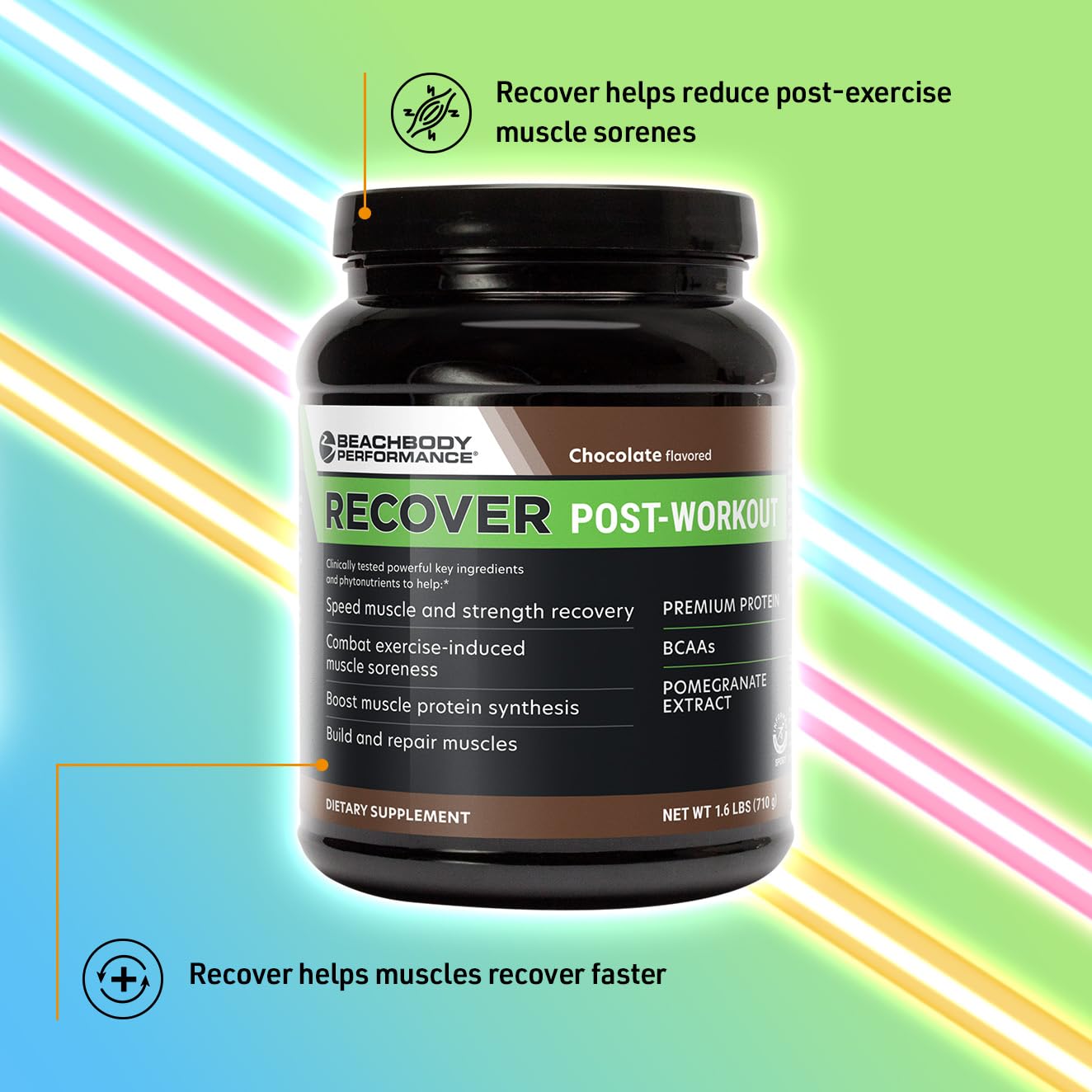 BODi Recover Post Workout Whey Protein Powder - Orange, 20 Servings