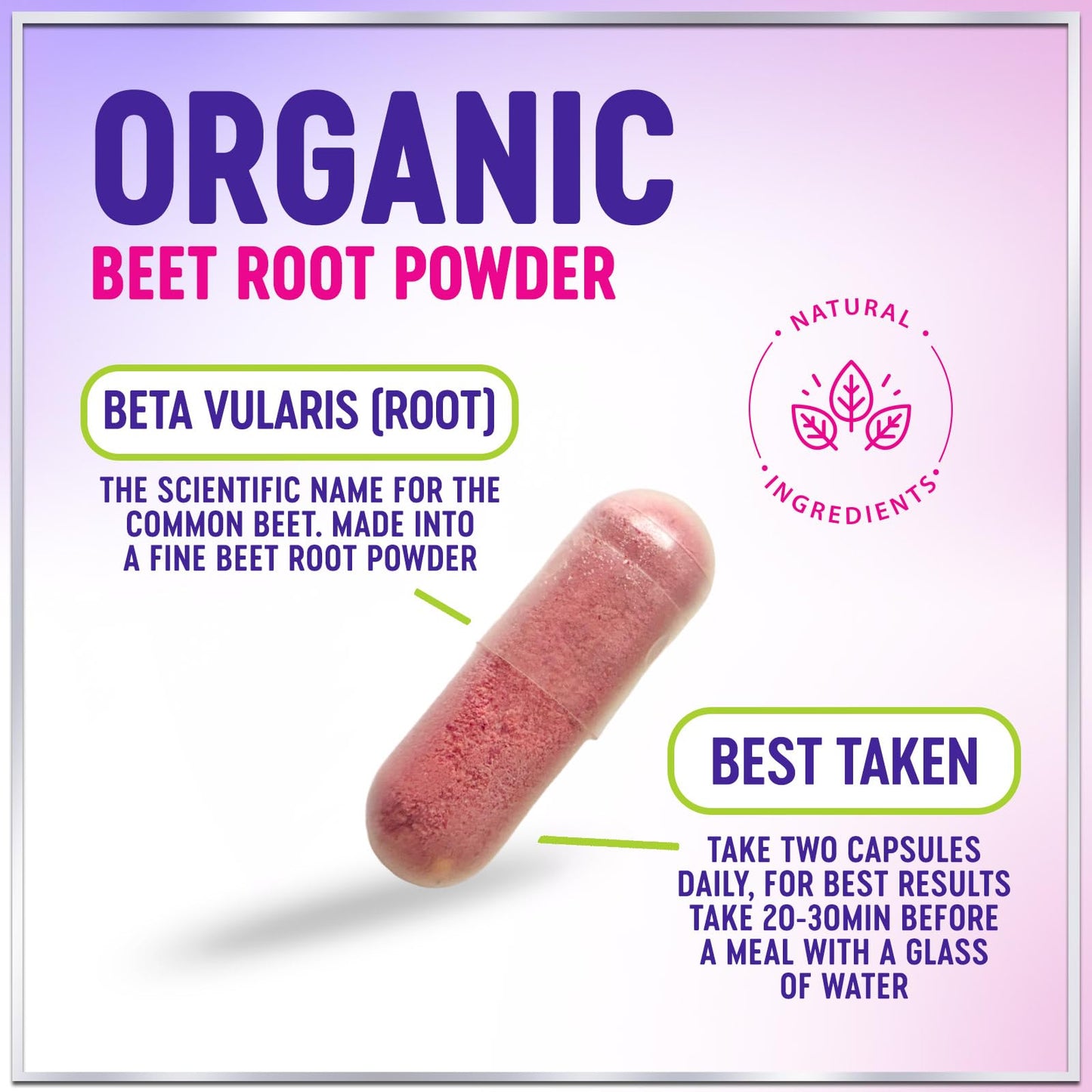 Hello Lovely! Organic Beet Root 1300mg Per Serving - Extra Strength Beetroot Supplement, Supports Athletic Performance, Vitality & Immune System, Best Beet Root Powder, Non-GMO, Bottled USA, 60 Capsules