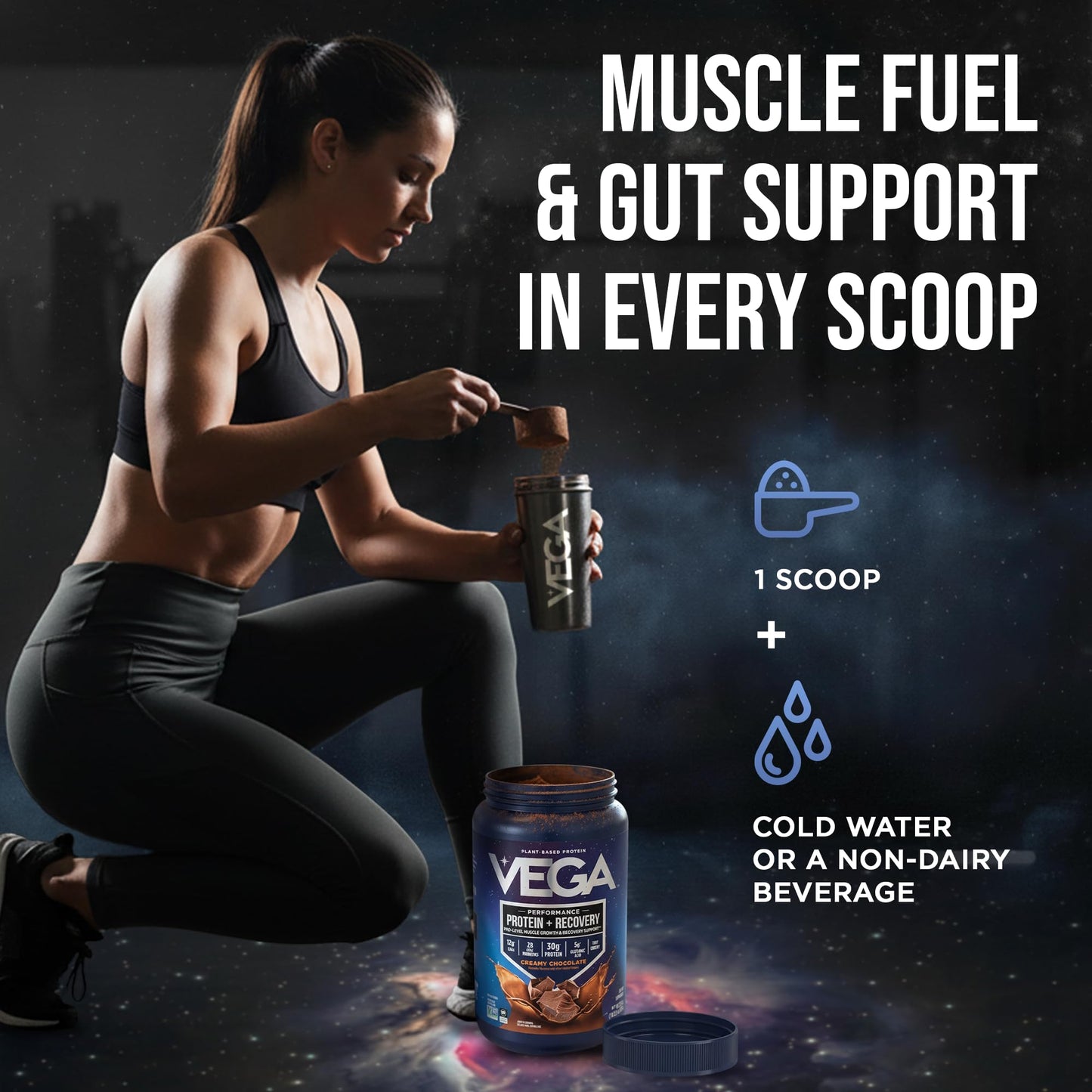 Vega Protein + Recovery Protein Powder, Chocolate, 19 Servings