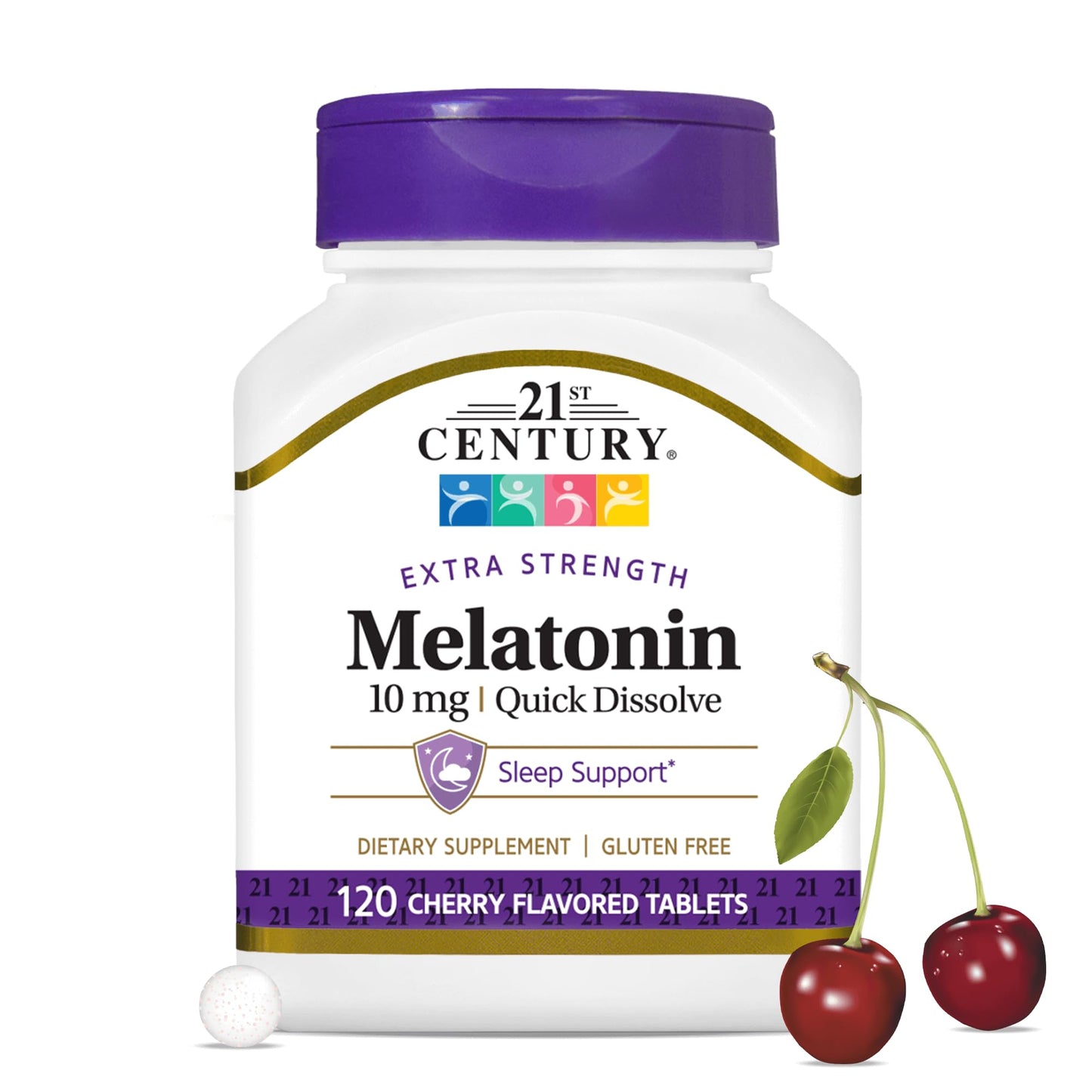21st Century Melatonin 10 mg Quick-Dissolve Tablets Cherry 600 Tablets