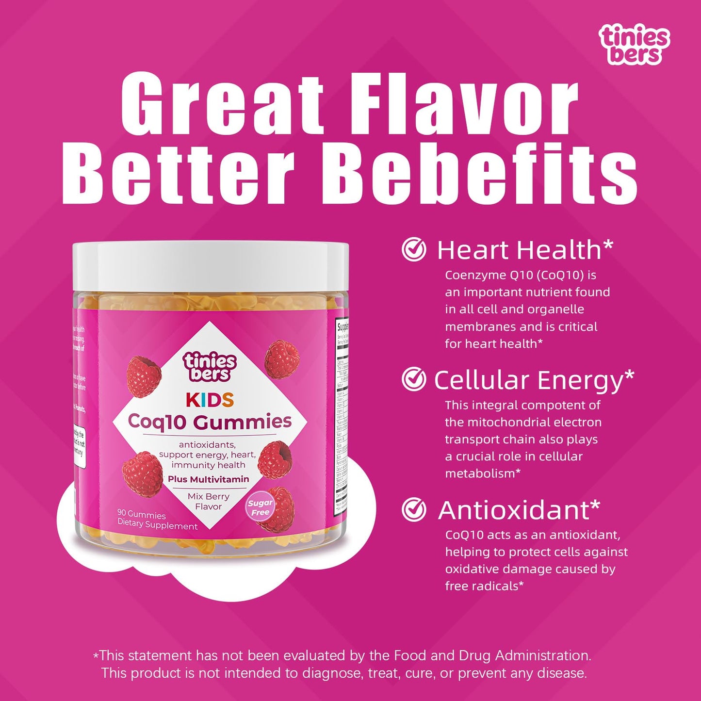 Tinies bers CoQ10 Gummies for Kids, 90 Count