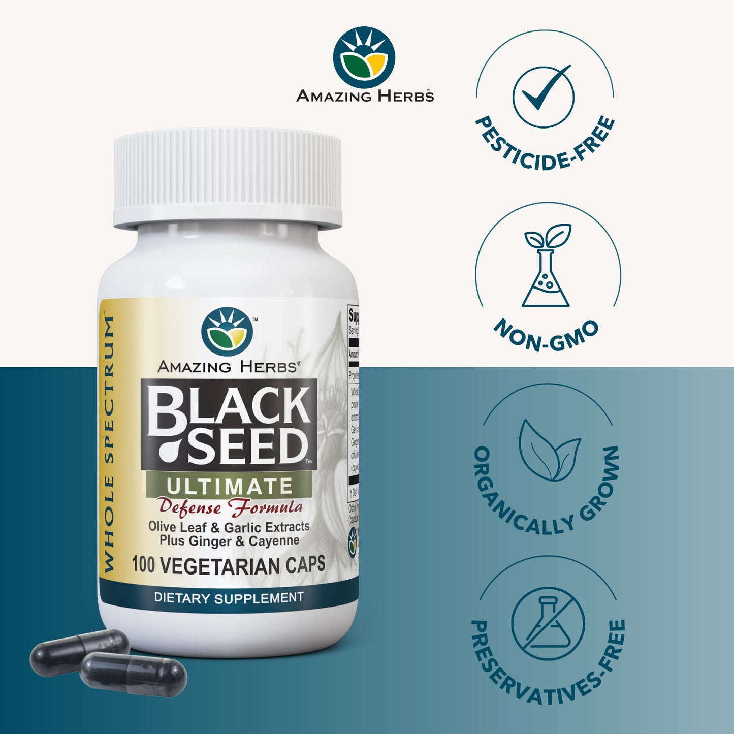 Amazing Herbs Black Seed Oil Capsules 100 Count