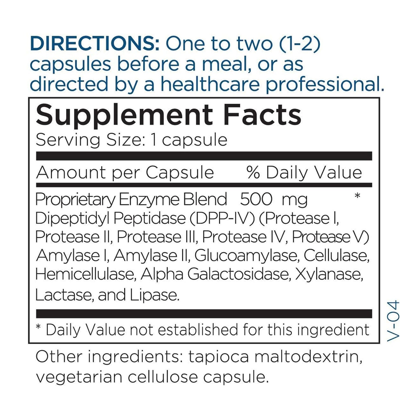 Metabolic Maintenance GluDaZyme DPP-IV Enzyme Blend 60 Capsules