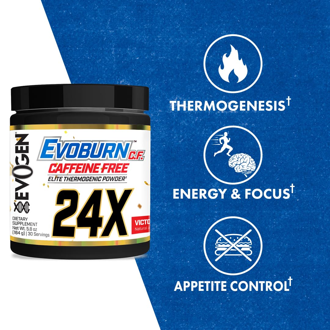 Evogen Evoburn Caffeine Free Thermogenic Fat Burner Powder, 9.6 Ounce