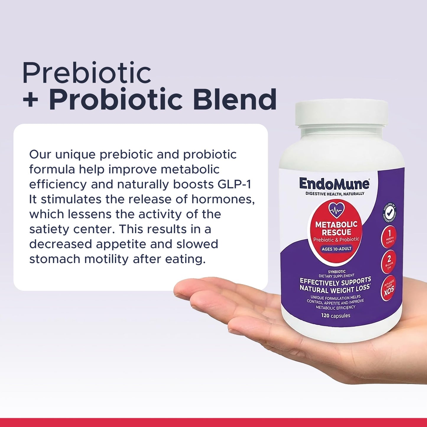 Endomune Metabolic Rescue Prebiotic and Probiotic Capsule 120 Count
