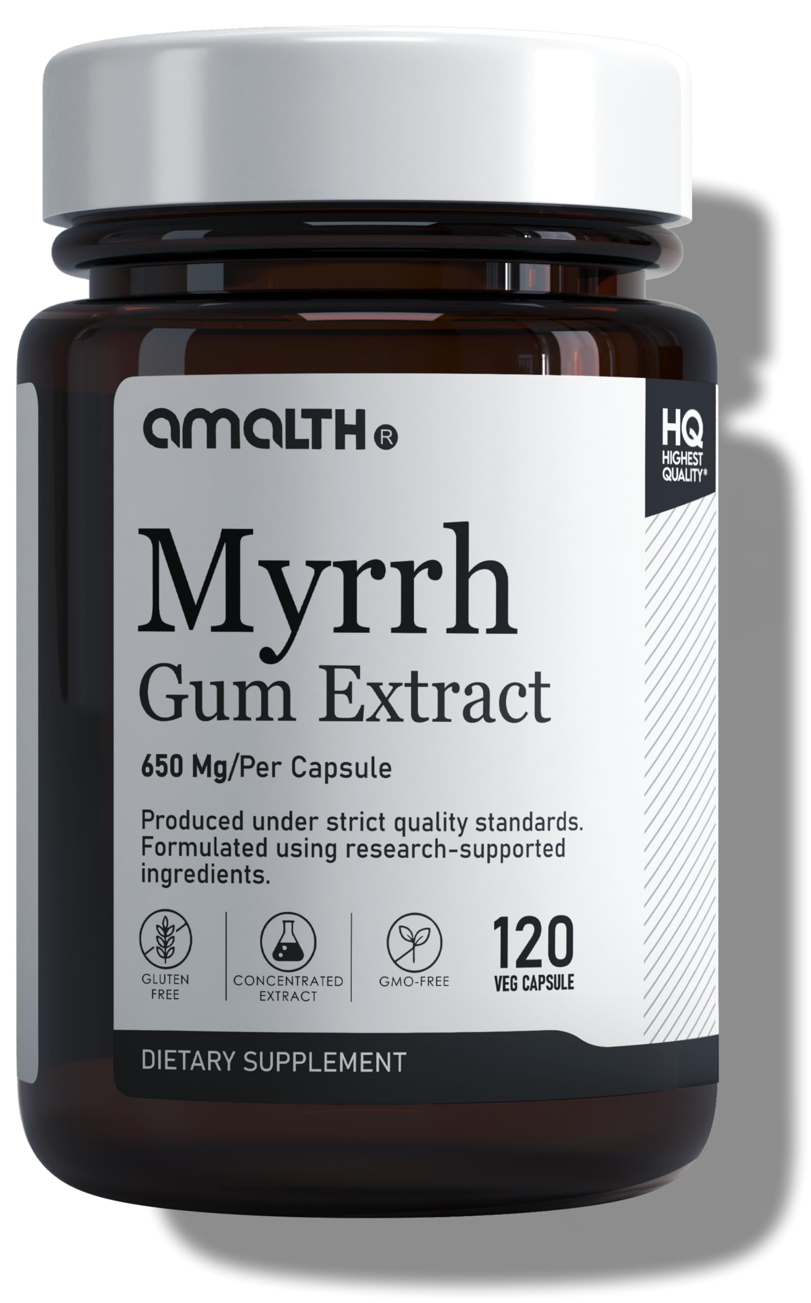 AMALTH Myrrh 650 mg Veg Capsules, 120 Count