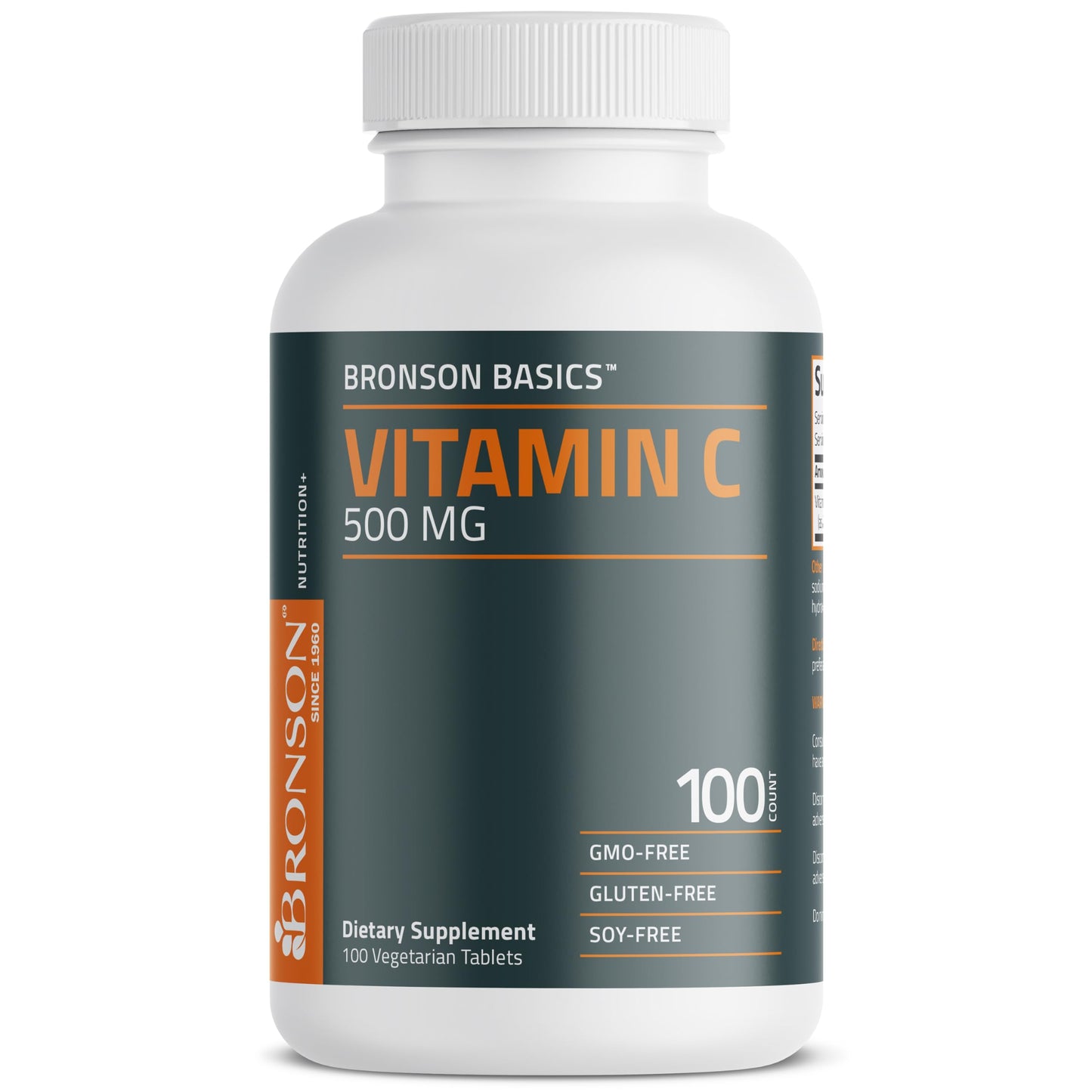 Bronson Vitamin C 500 mg Tablets, 100 Count
