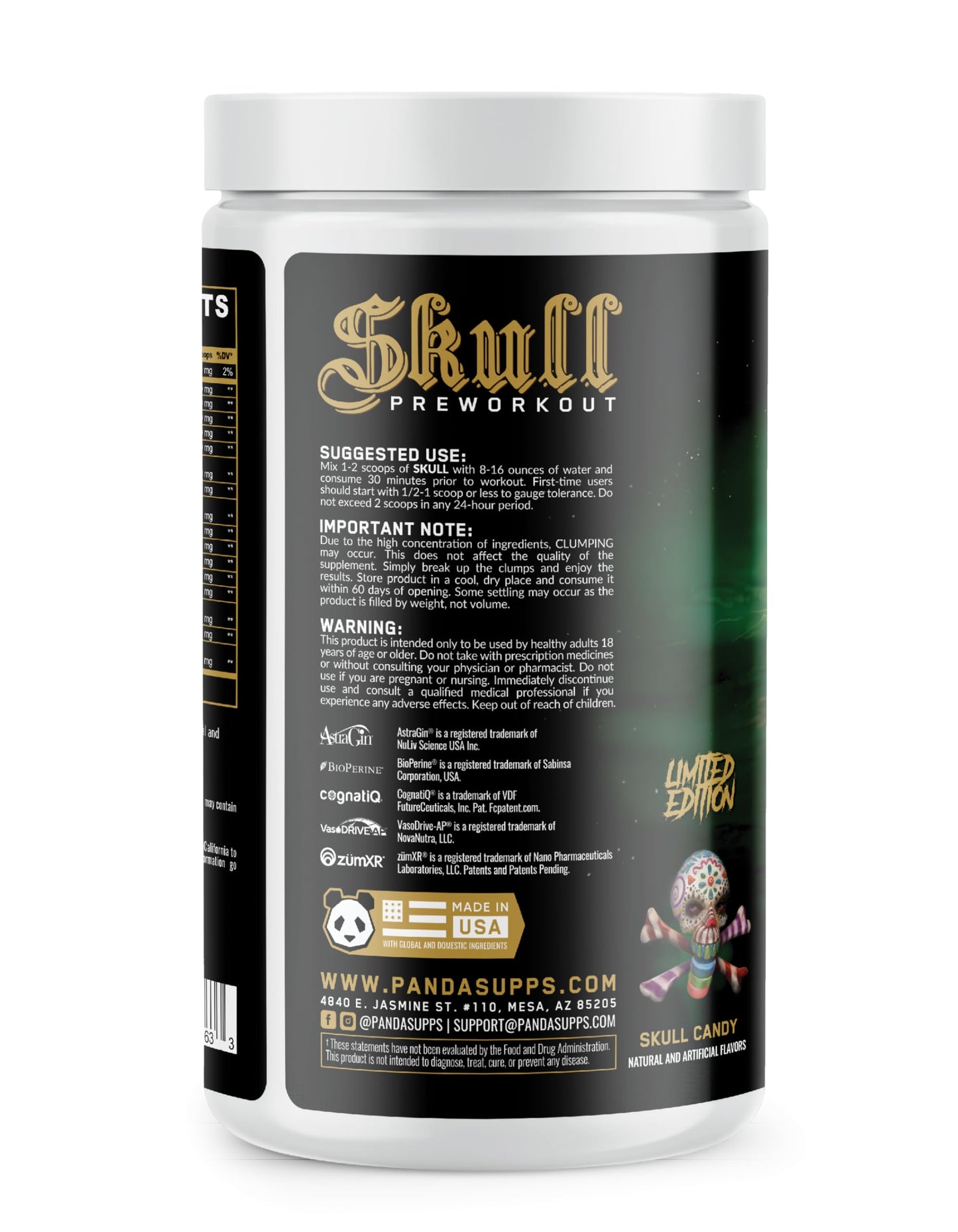 Underground Bio Labs Skull Nootropic Pre-Workout Powder 14.81 Ounce