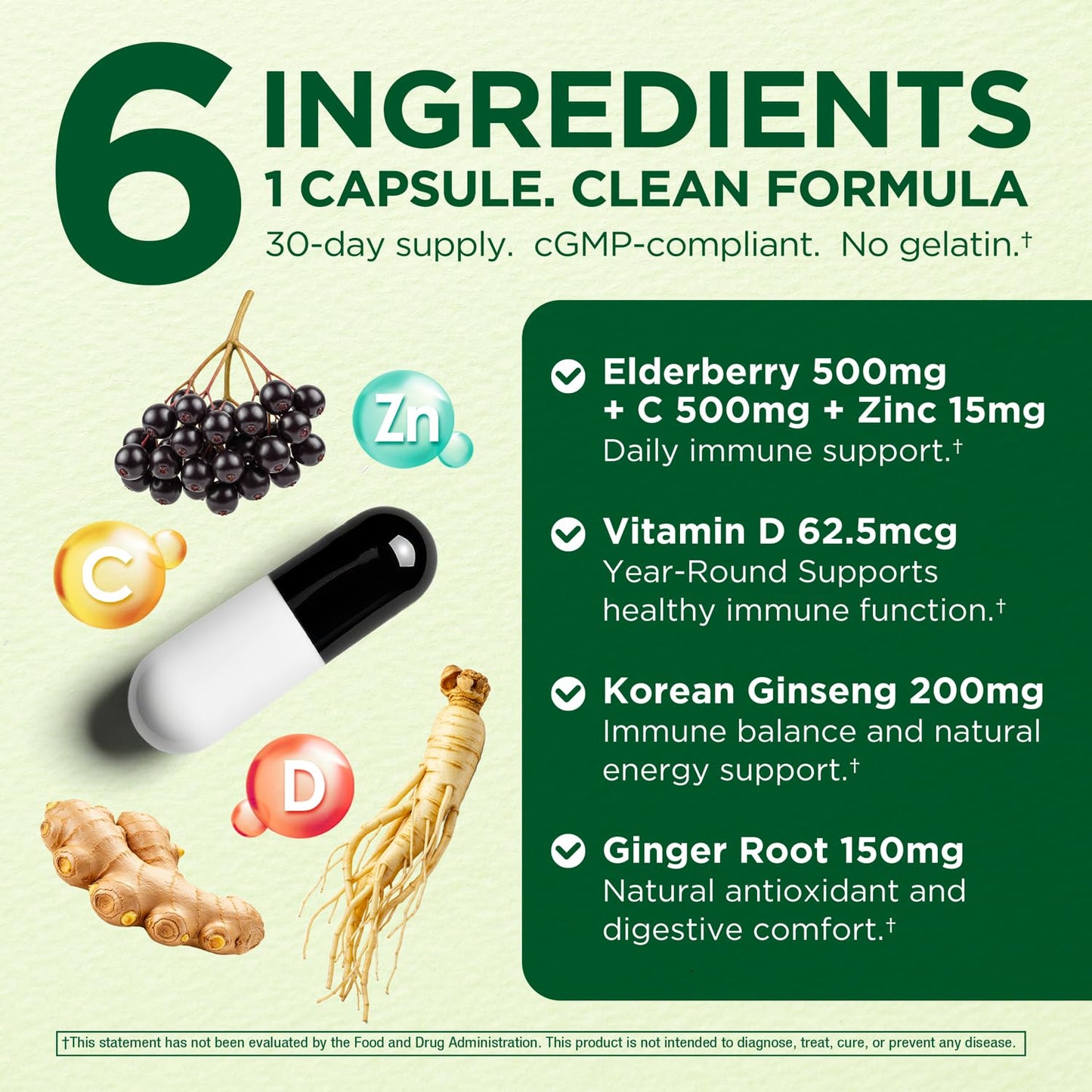 INNERVISNUTRITION Immune Support 6-in-1 Capsules, 60 Count