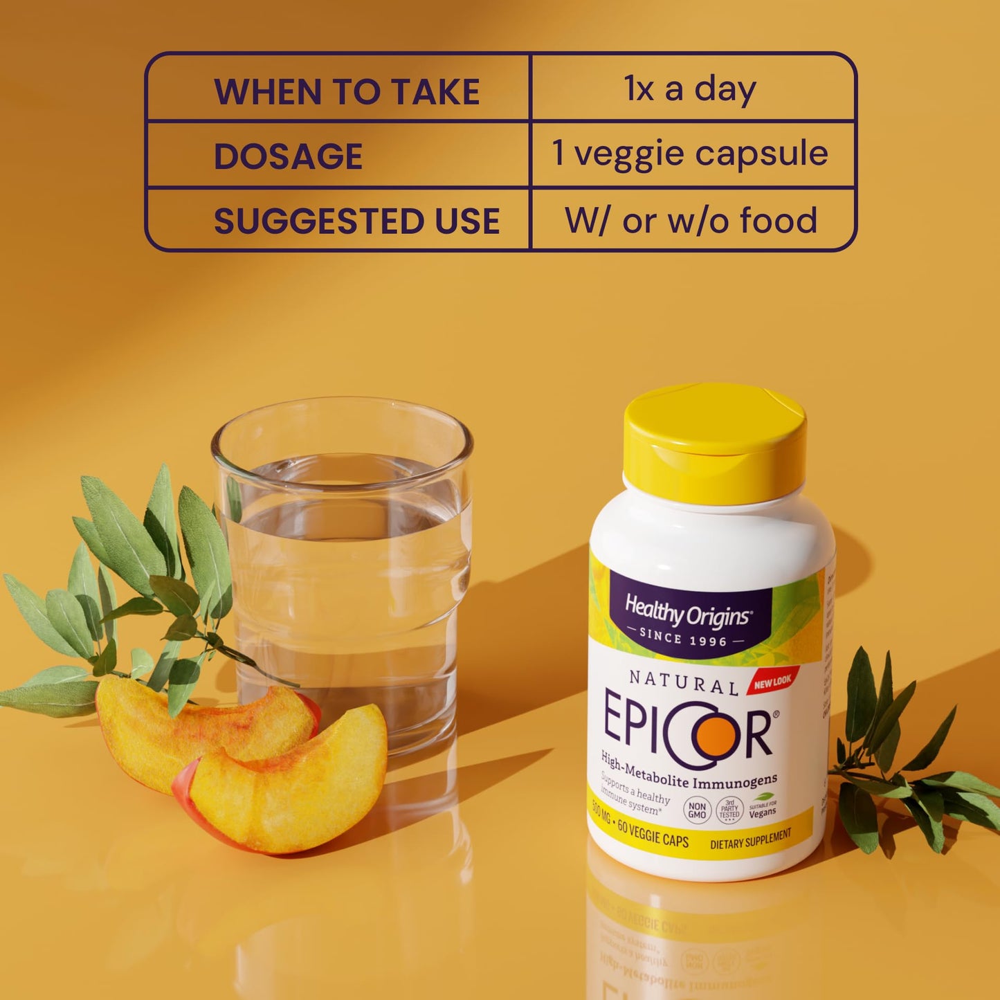 Healthy Origins EpiCor Dried Yeast 500 mg Capsules, 30 Count