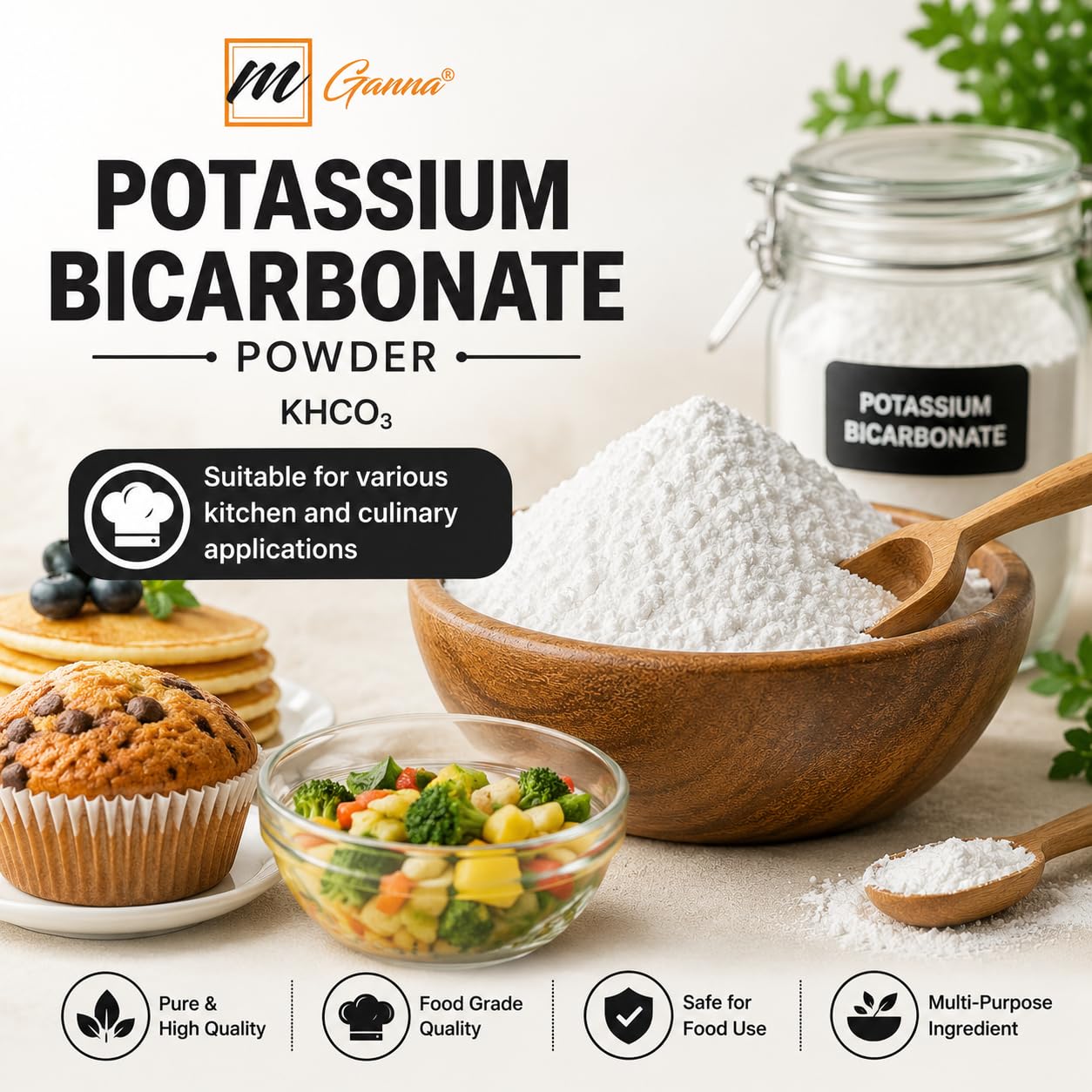 mGanna Potassium Bicarbonate Powder, 8 oz