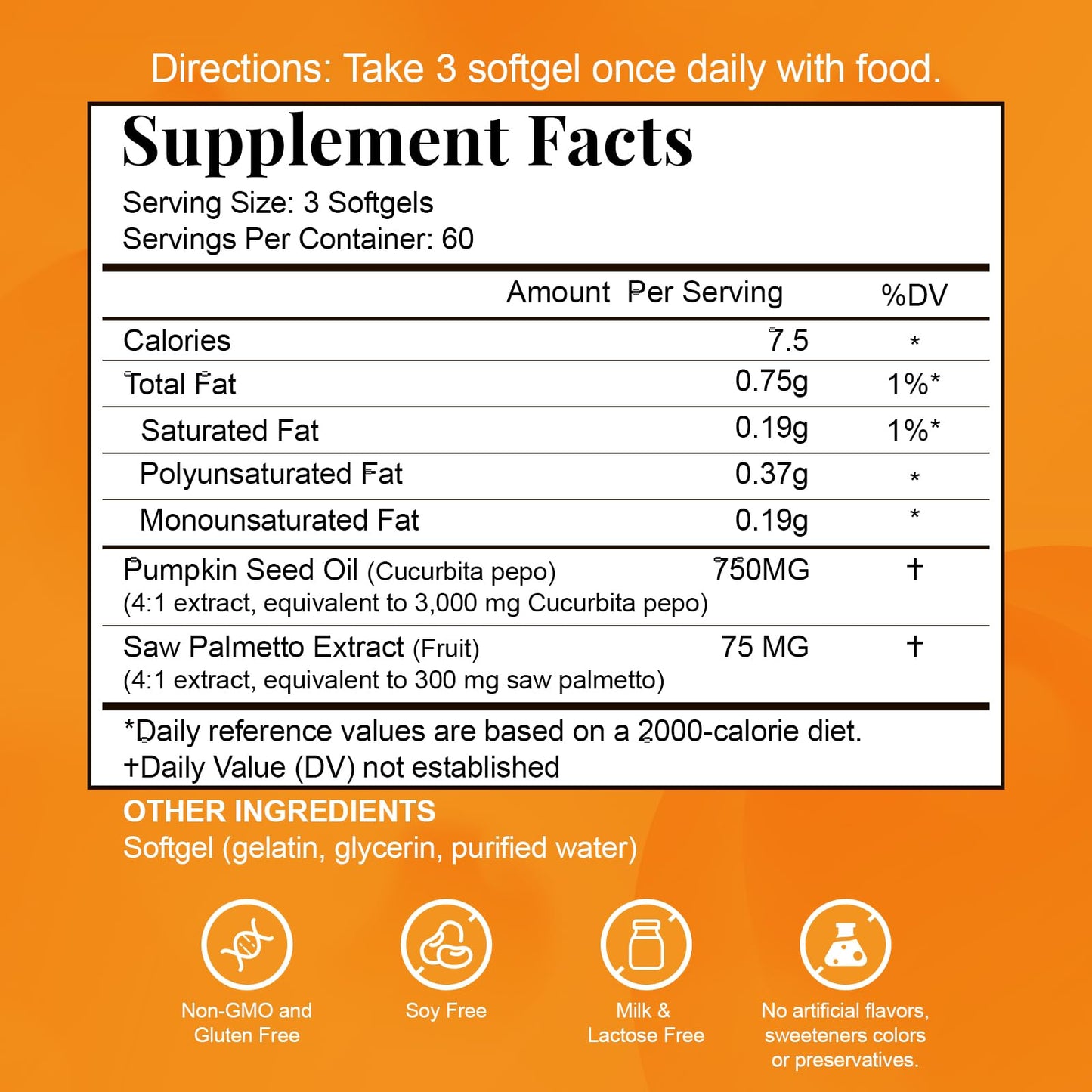 JulyDeer Pumpkin Seed Oil with Saw Palmetto Softgels 360