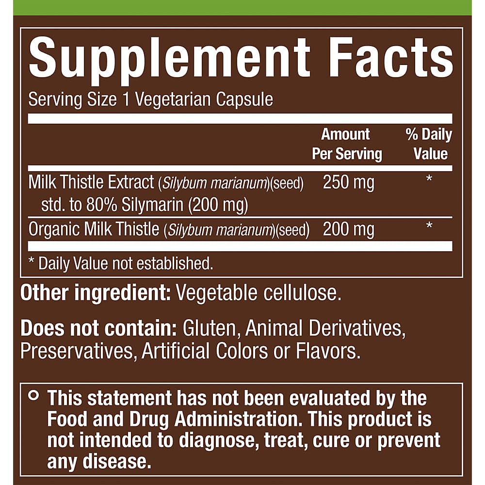 plnt Milk Thistle for Liver Health - Full Spectrum Extract & Whole Seed Capsules, 90 Count
