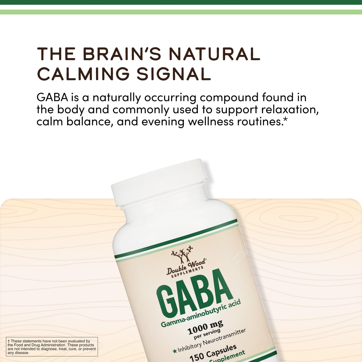Double Wood Supplements GABA Supplement Capsule 150 Count