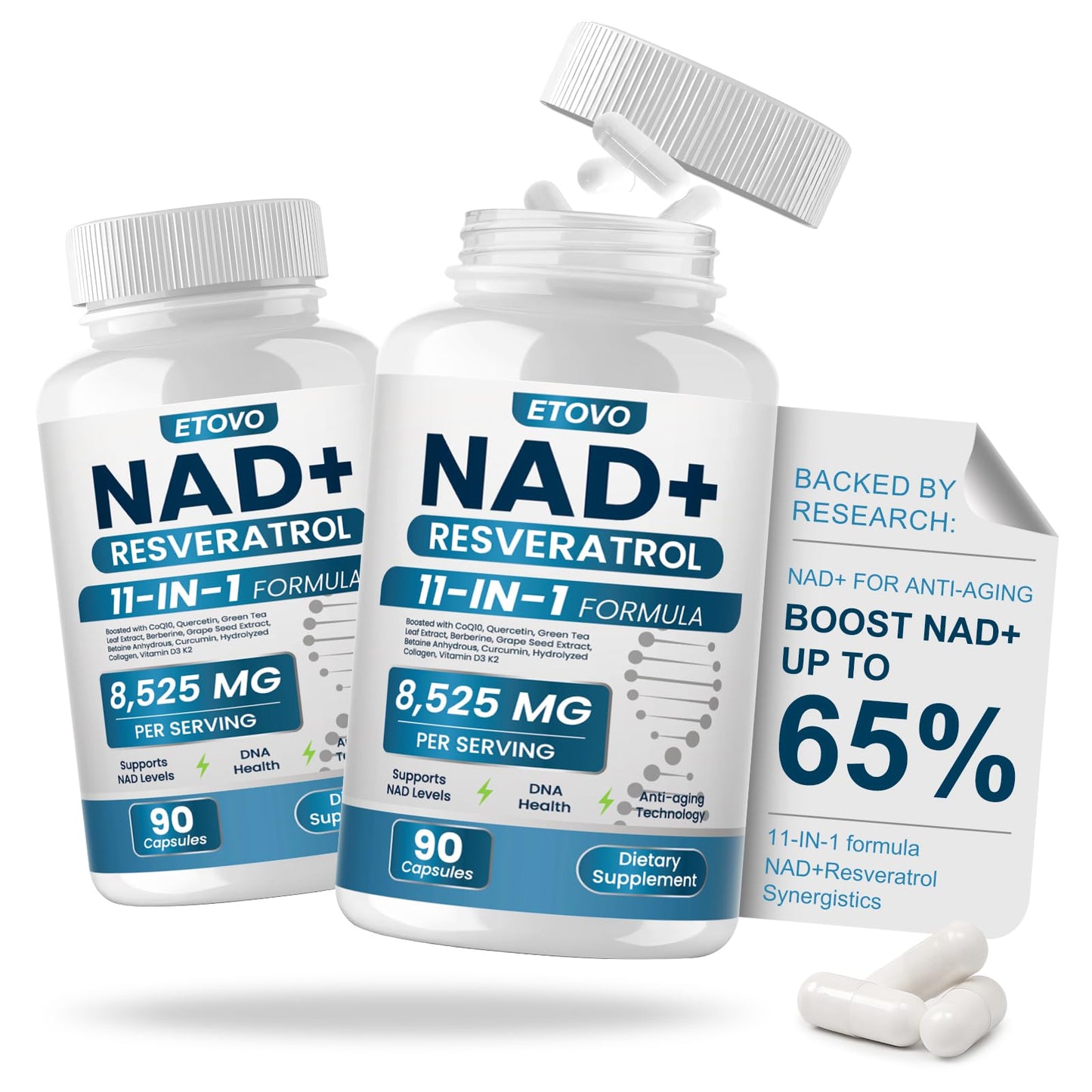 ETOVO NAD+ Supplement Capsule 180 Count