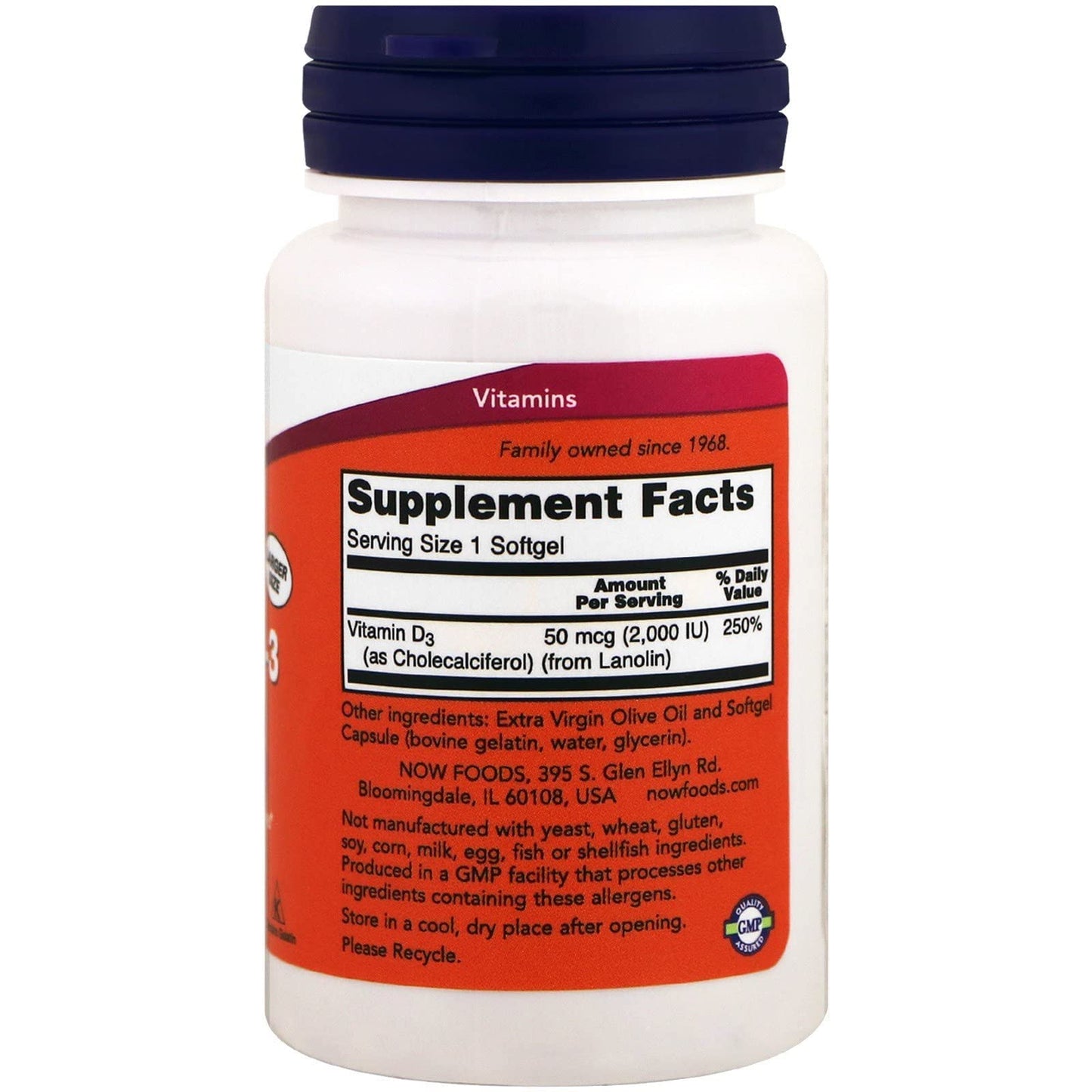 NOW Foods Vitamin D-3 High Potency Softgel 240 Softgels